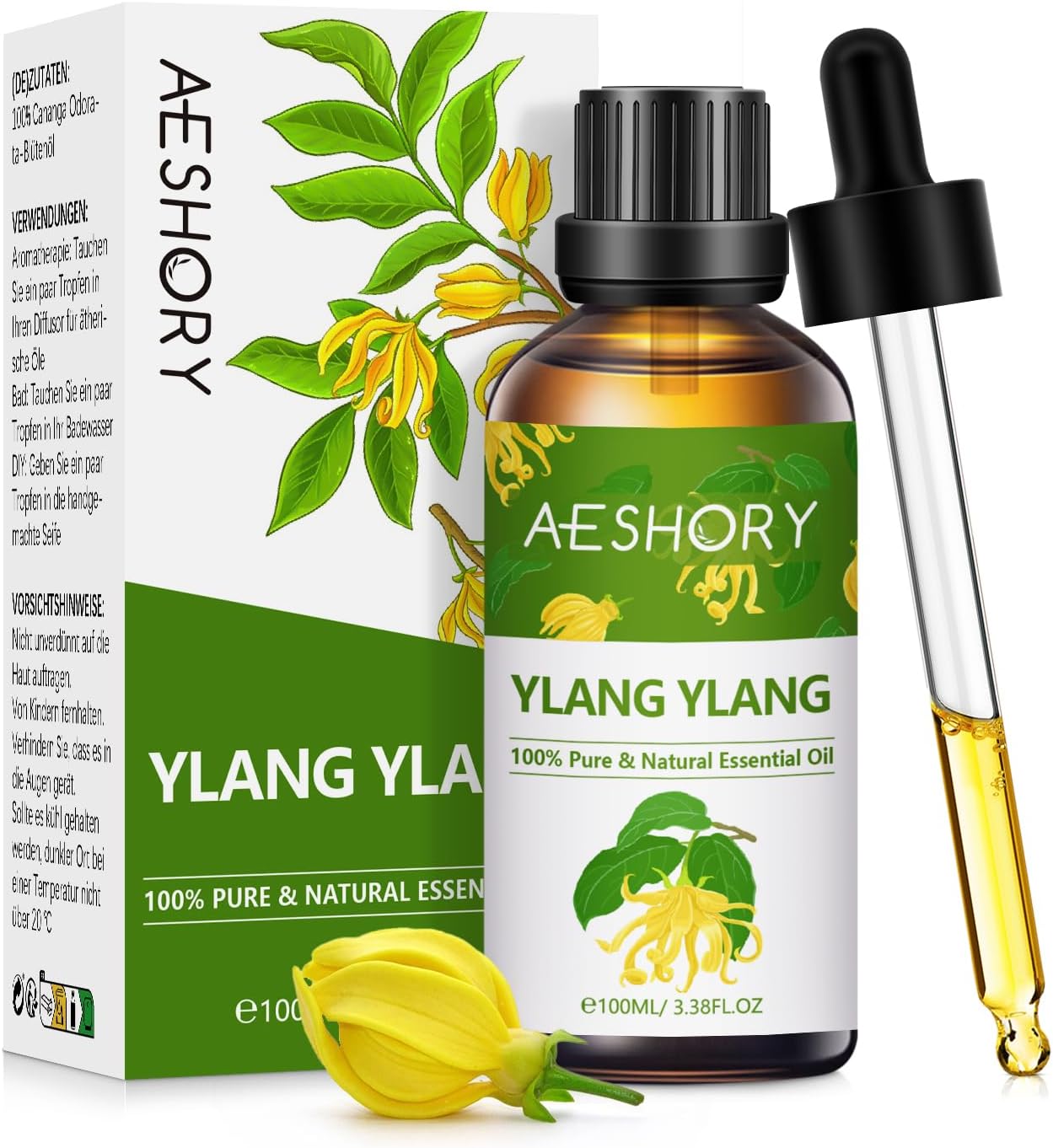AESHORY Ylang Ylang Essential Oil 100ml, 100% Pure Natural Ylang Ylang Oil, Perf...