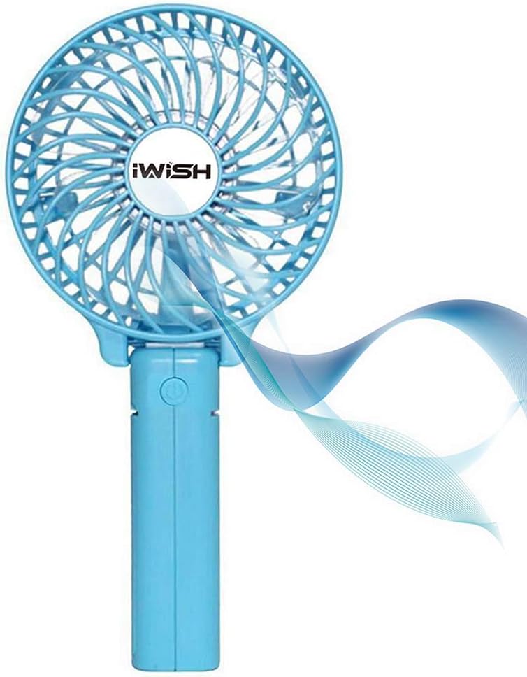 iwish Mini Portable Fan, Electric Personal Handheld Folding Fans with USB Rechar...