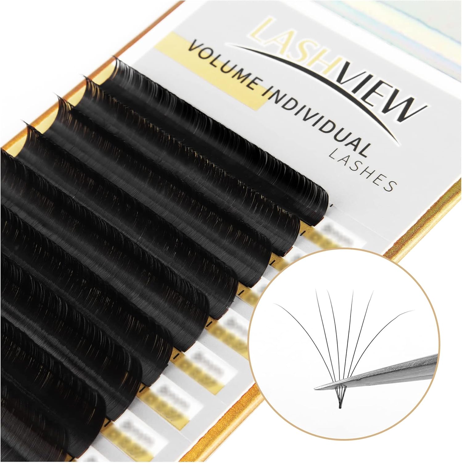 LASHVIEW 0.07 Thickness D Curl Mixed Tray Volume Eyelash Extensions Silk Individ...