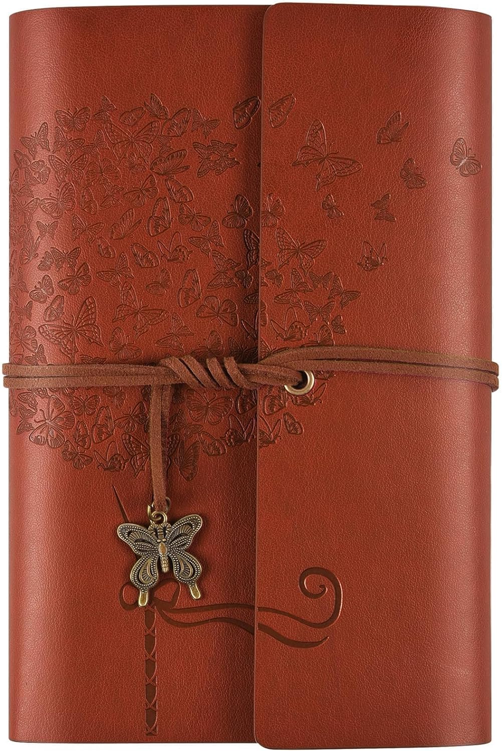 Leather Notebook Journal, Vintage Refillable Journal with 2 PVC Pockets, Travel...