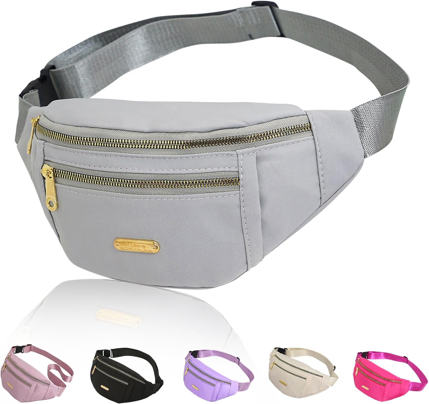 Yoolly Bum Bag for Women Men, Fashion Fanny Pack with 3 Zipper Pockets & Adjusta...