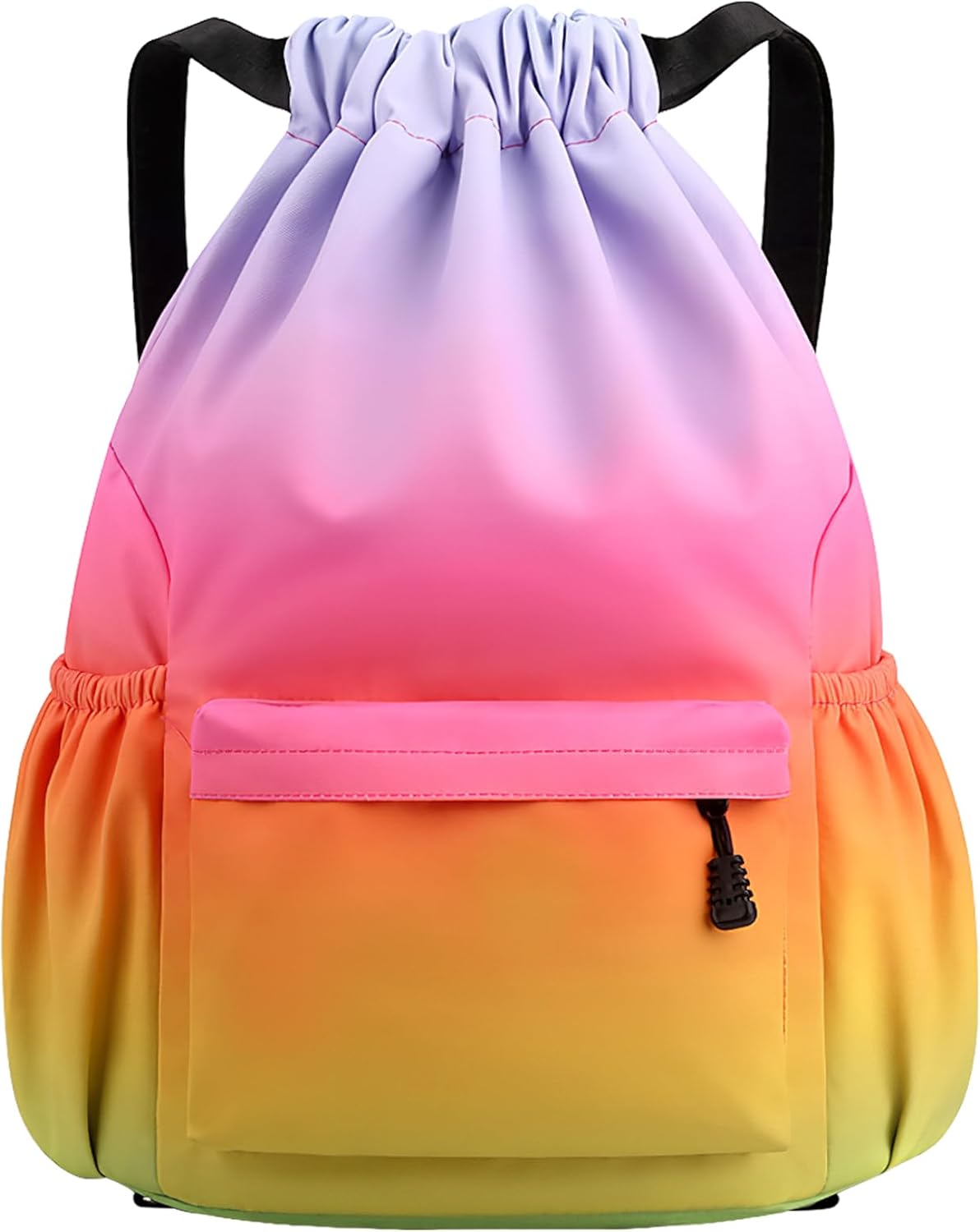 Pystuvo Drawstring Gym Bag, Large Drawstring Bags With Mesh Pockets Water Color