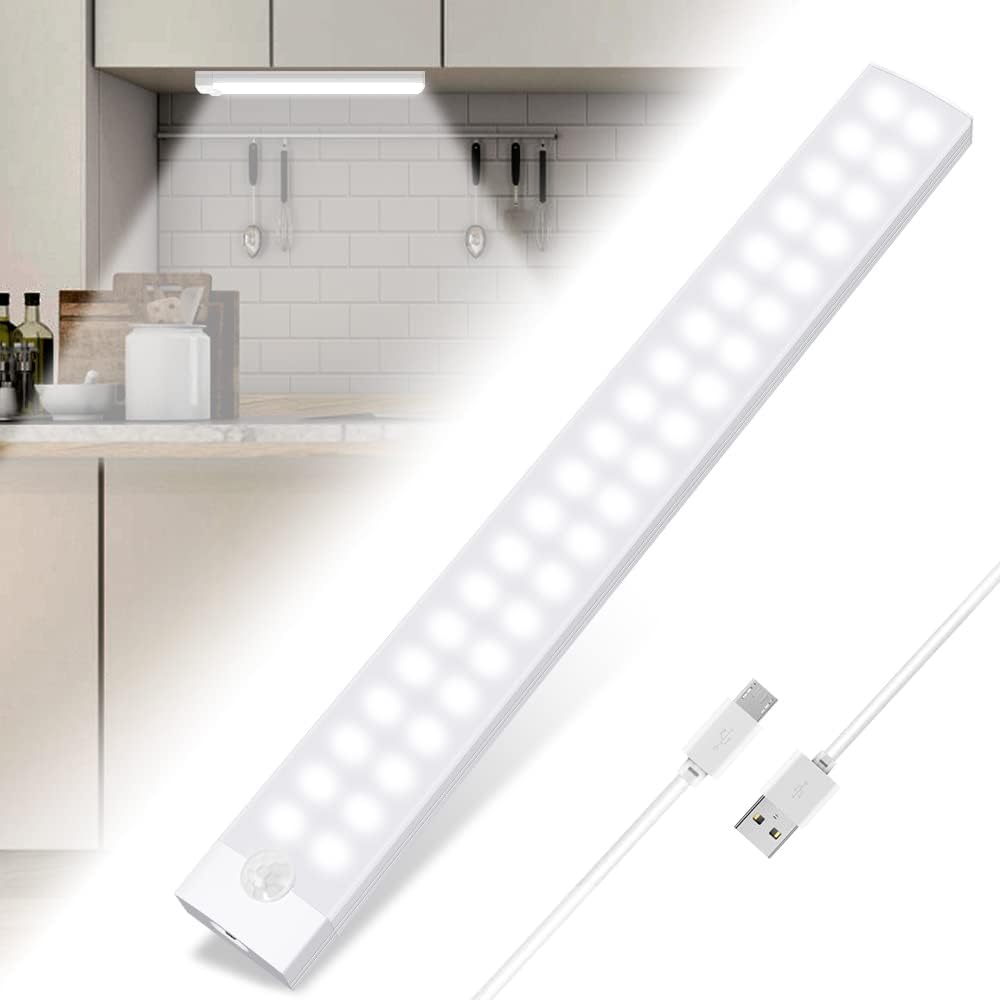 Tailcas Wardrobe Lights Motion Sensor, 40 LEDs 6000k Dimmable Under Cupboard Kit...