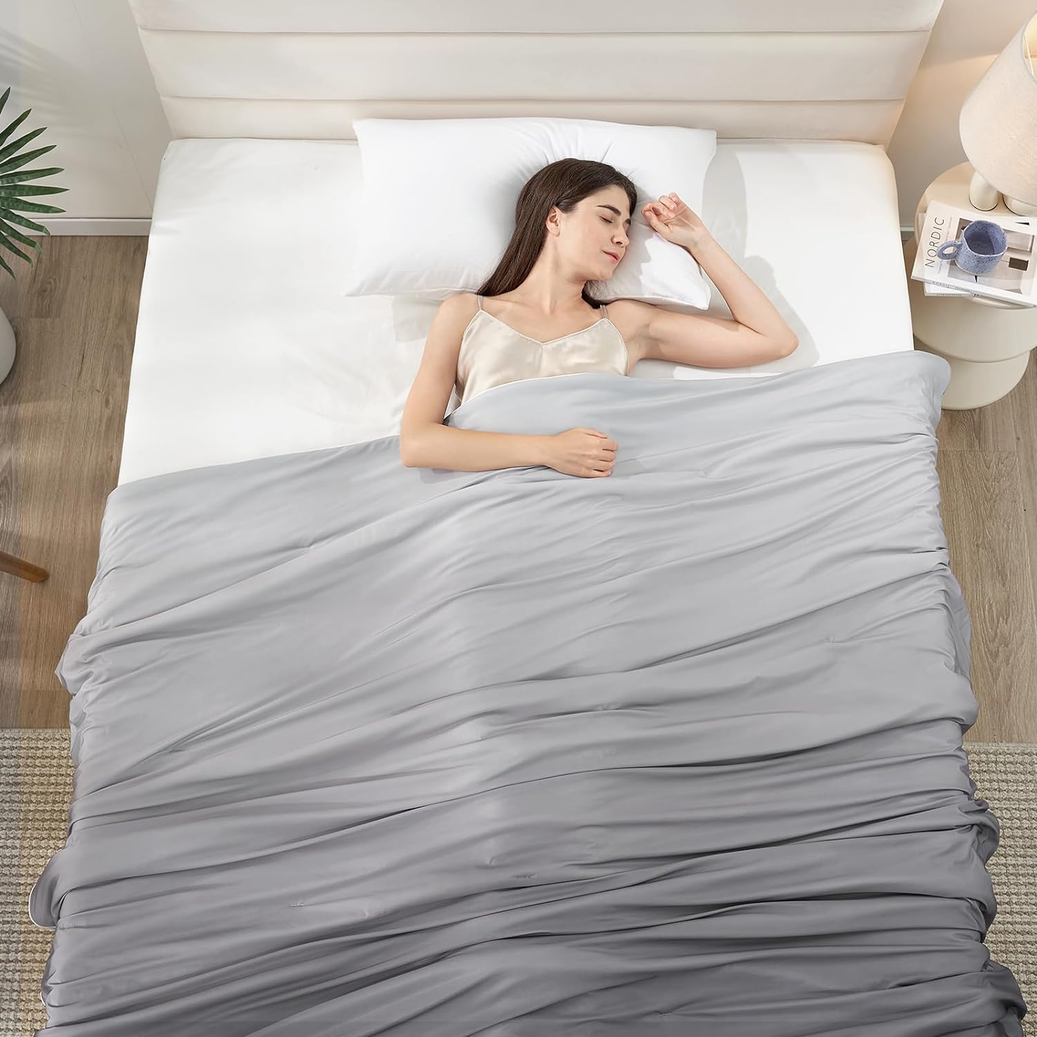 Elegear Cooling Quilt for Night Sweats, Q-Max 0.5 Arc-Chill Summer Cool Fiber Du...