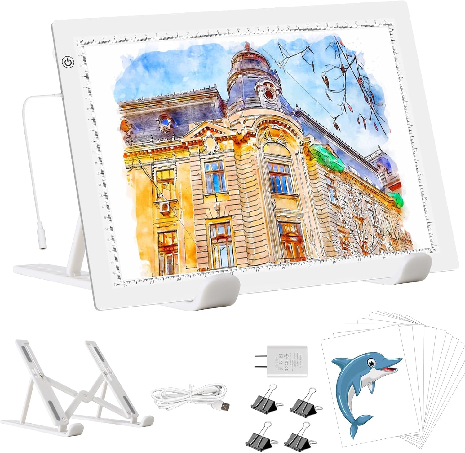 YINGWOND A4 LED Light Box Drawing with Internal Cord,14.2 * 10.6 in,3-Levels Bri...