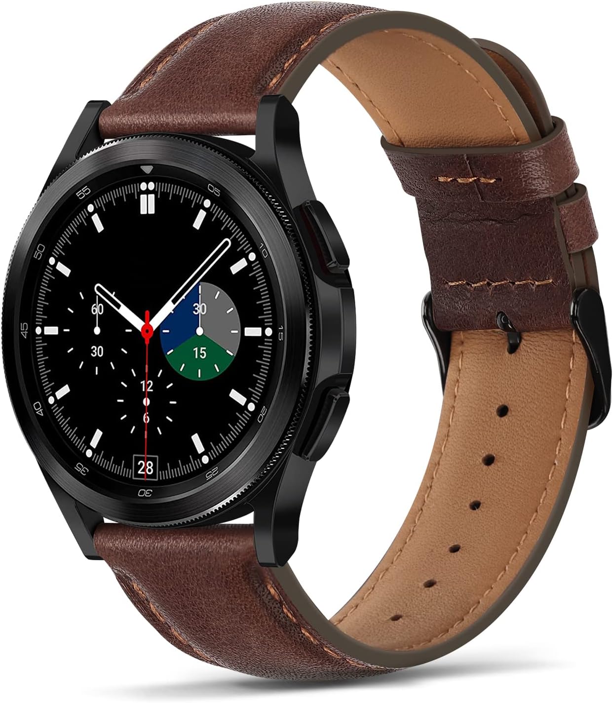 Tasikar Leather Bands Compatible with Samsung Galaxy Watch Ultra 47mm 7/6/5/4 Ba...