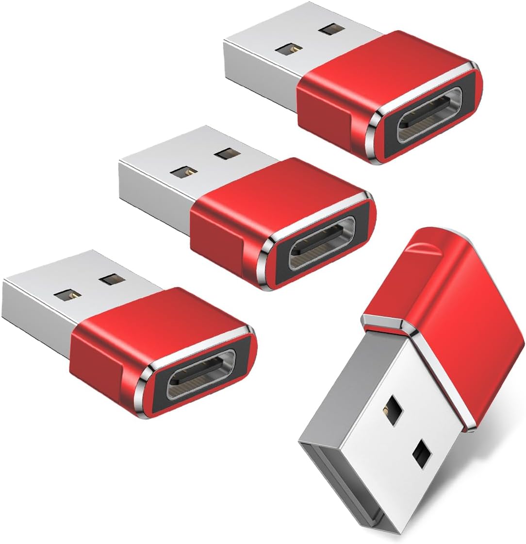 BASESAILOR USB to USB C Adapter 4Pack,Type C Female to A Male Cable Converter fo...