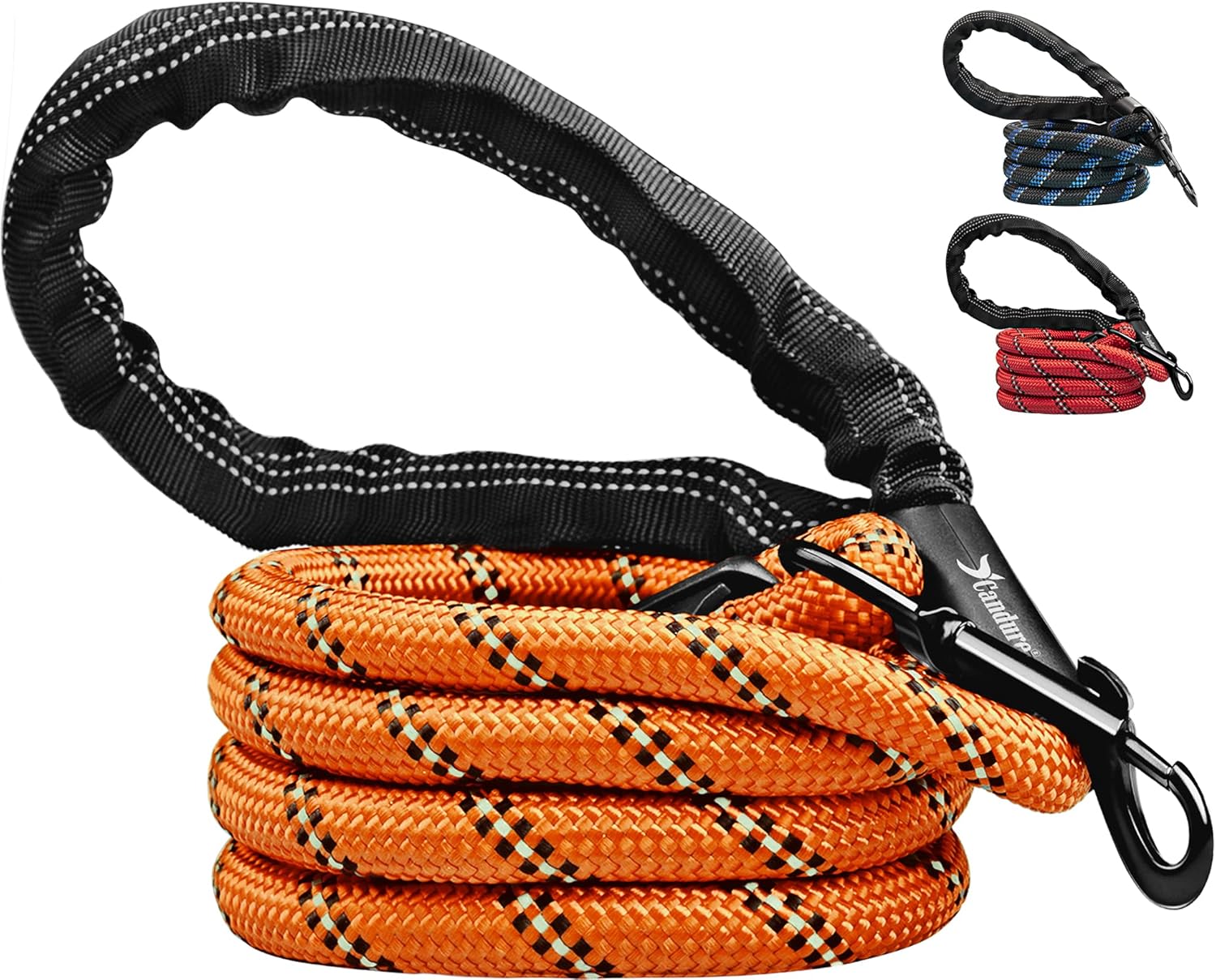 Candure Dog Lead with Soft Padded and Anti Slip Comfortable Rope Handle, 5 FT St...