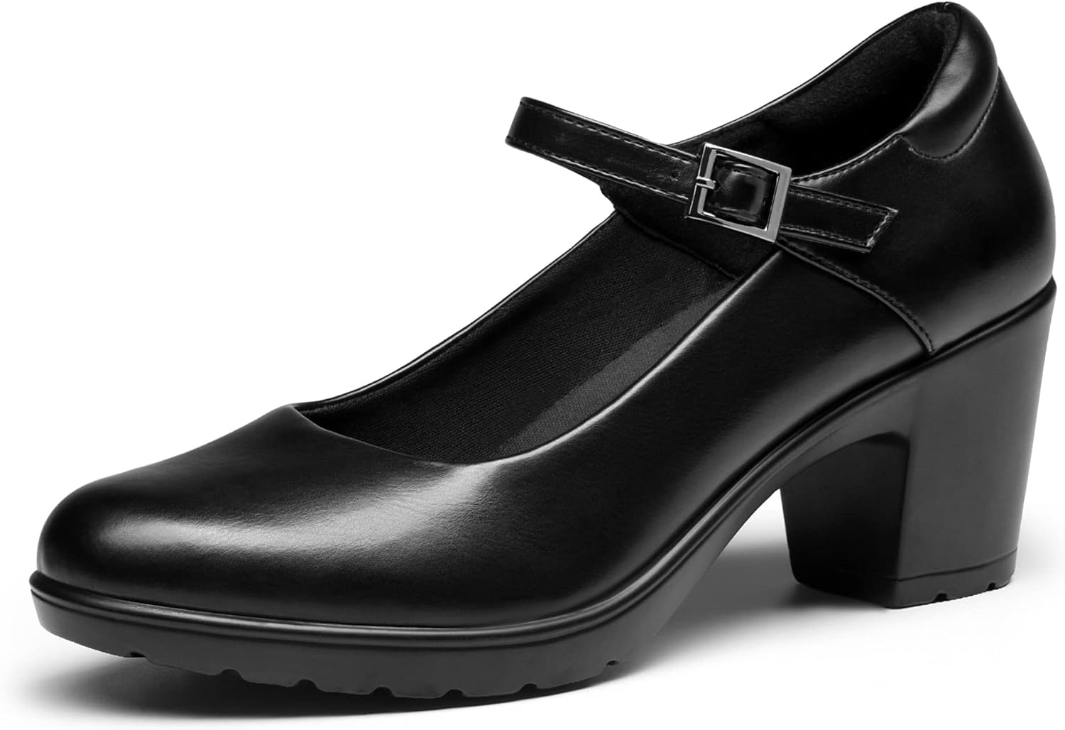 DREAM PAIRS Women's Chunky Low Block Heels Mary Jane Closed Toe Work Pumps Comfo...