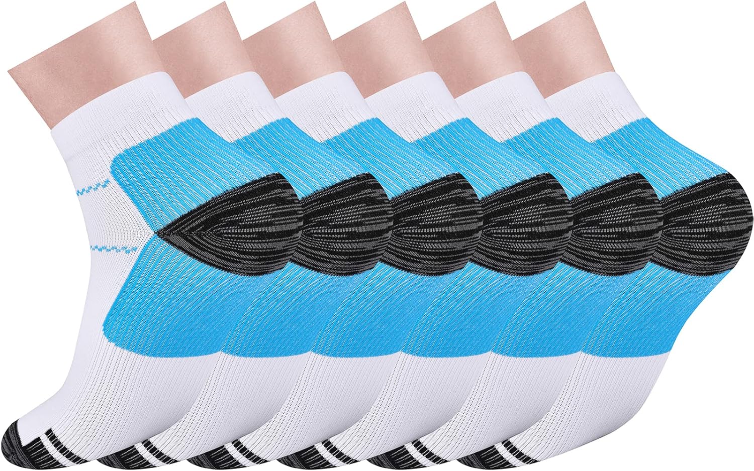 Pnosnesy 6/7 Pairs Compression Socks for Men & Women Plantar Fasciitis Socks Low...