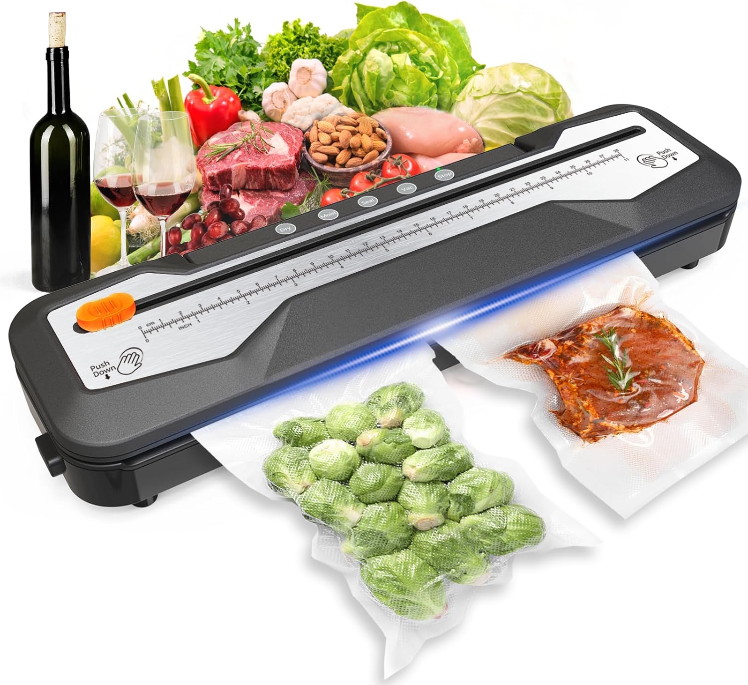 OidoZac Vacuum Sealer Machine, Automatic Food Vacuum Sealer 5 Modes with 15 Seal...