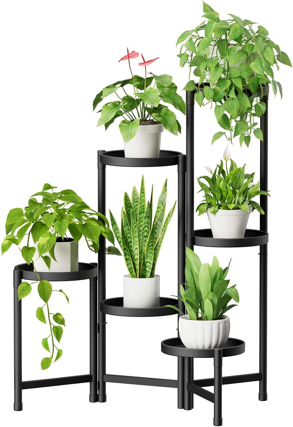 iDavosic.ly 6 Tier Plant Stand Indoor Tall, Corner Metal Tiered Plant Stands Out...