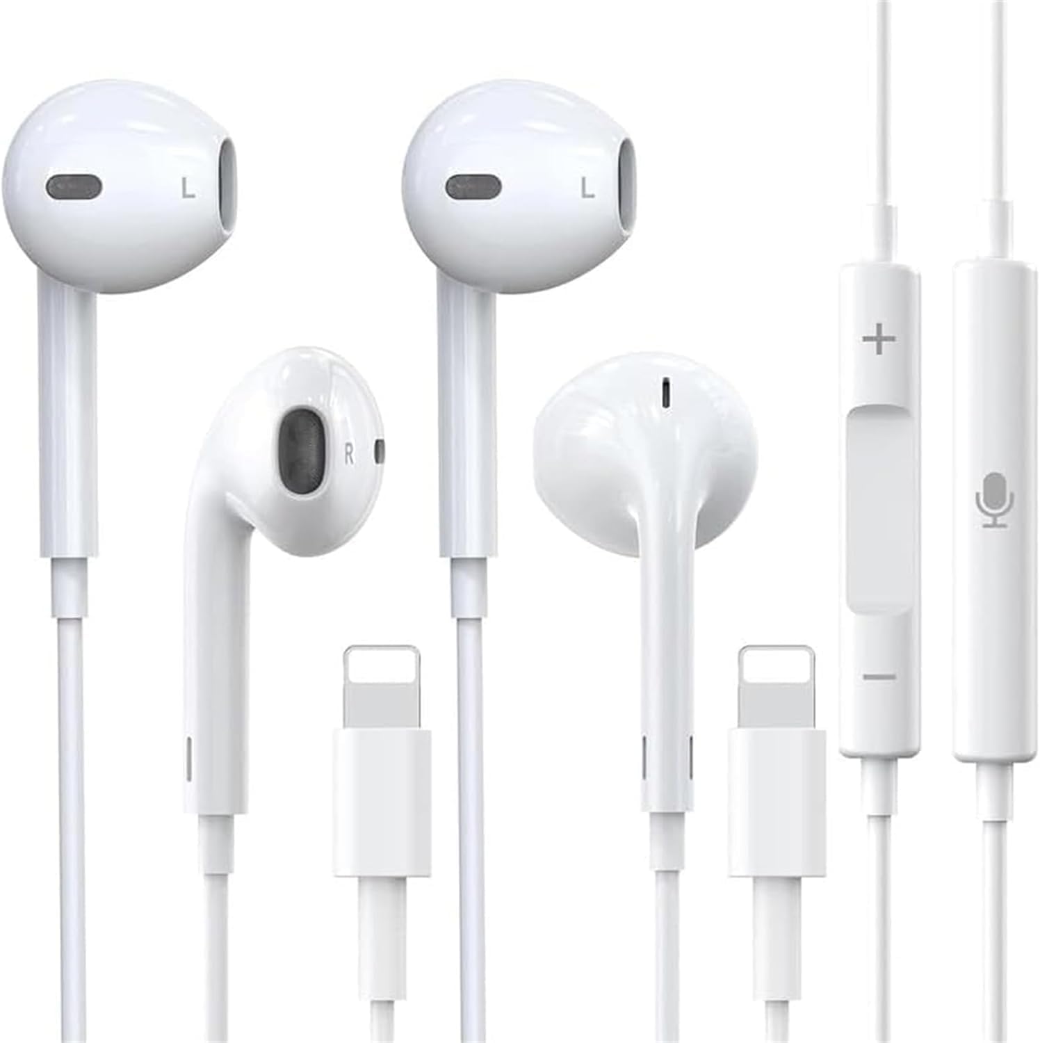 Anferu 2 Pack iPhone Earbuds [MFi Certified] Wired Headphones Earphones (Built-i...