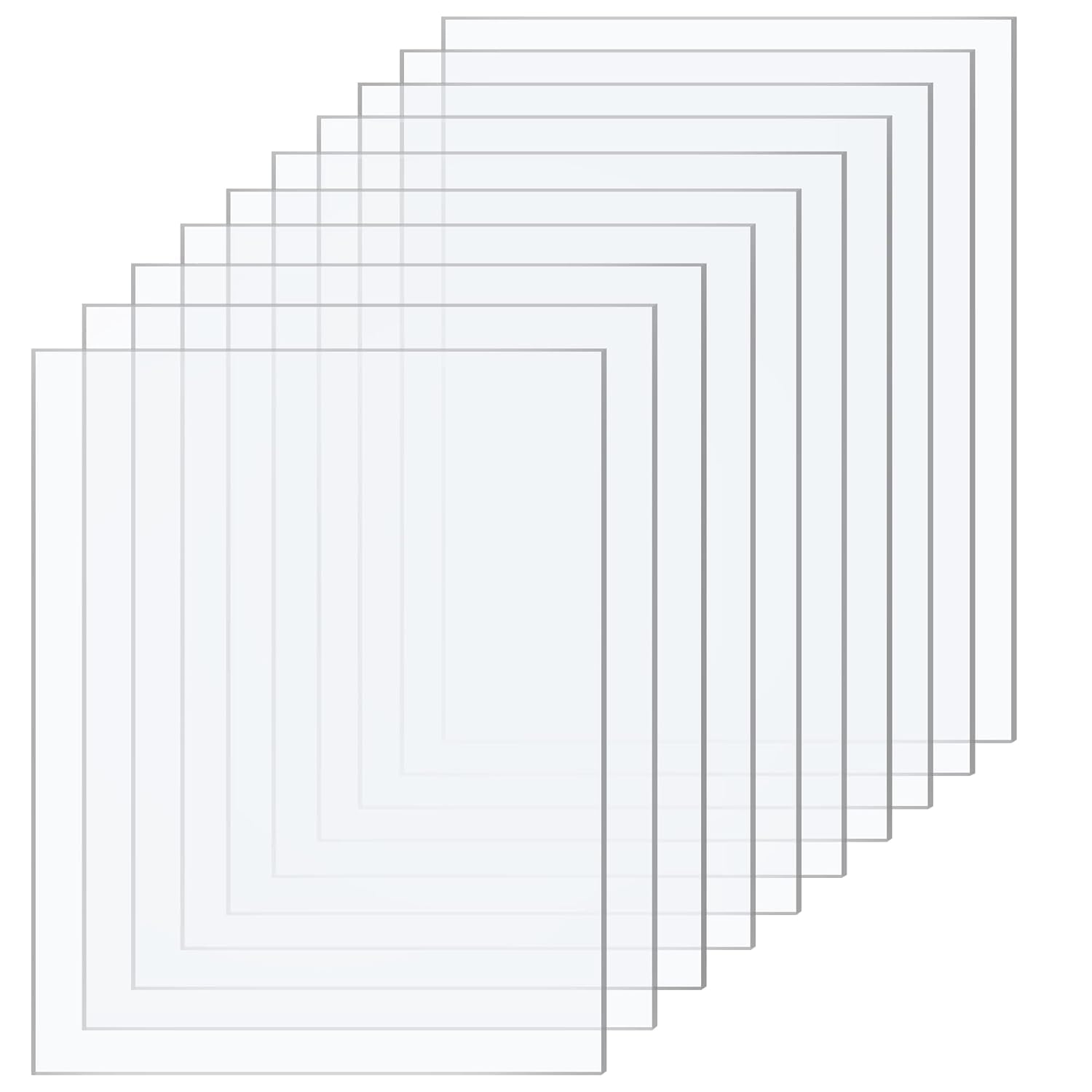 Taiyeestar 10 Pcs Square Clear Acrylic Sheets, 1mm Thick Transparent Plastic She...