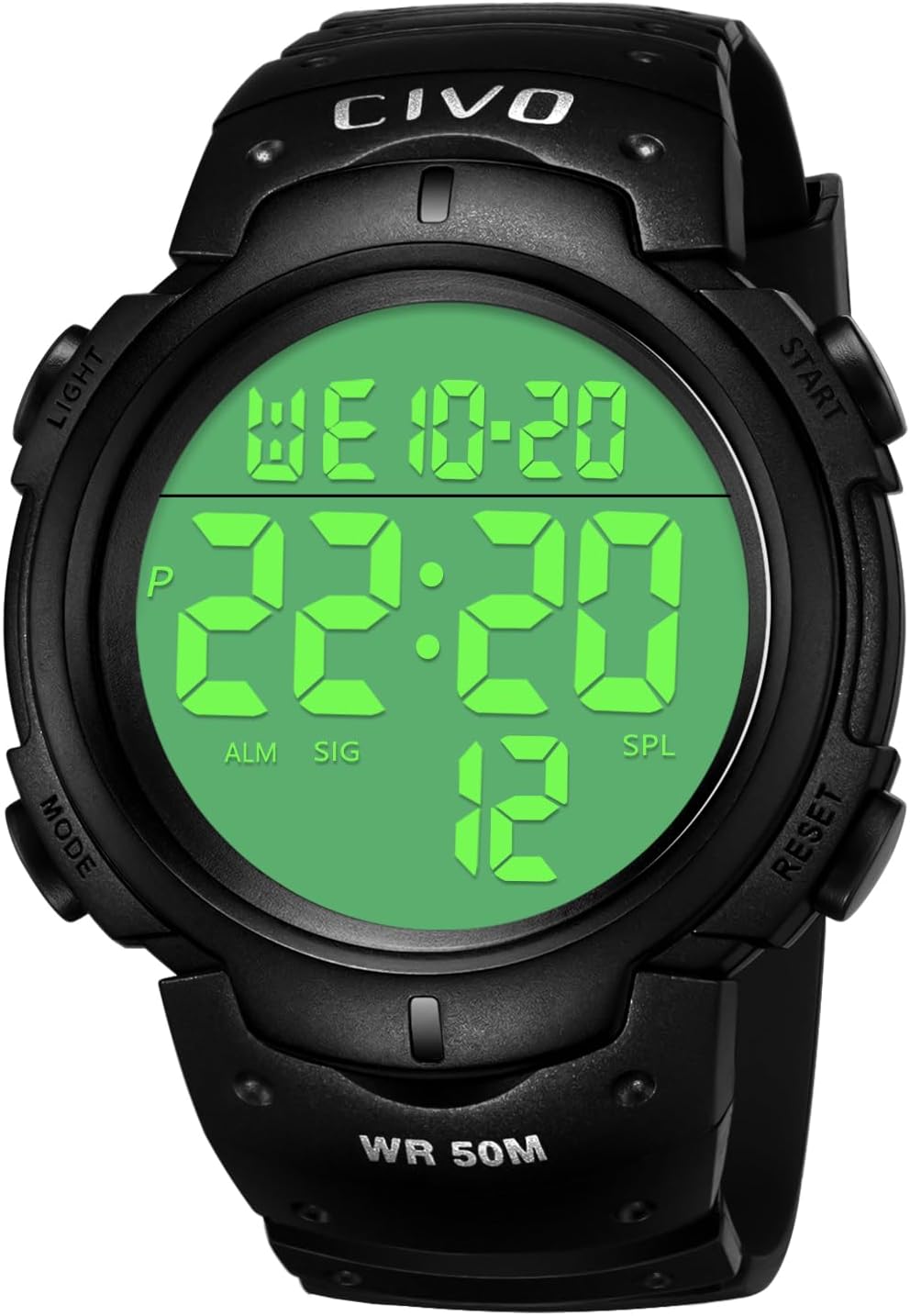 CIVO Wrist Watches Digital Mens Waterproof Black Sport Watch for Men Military Al...