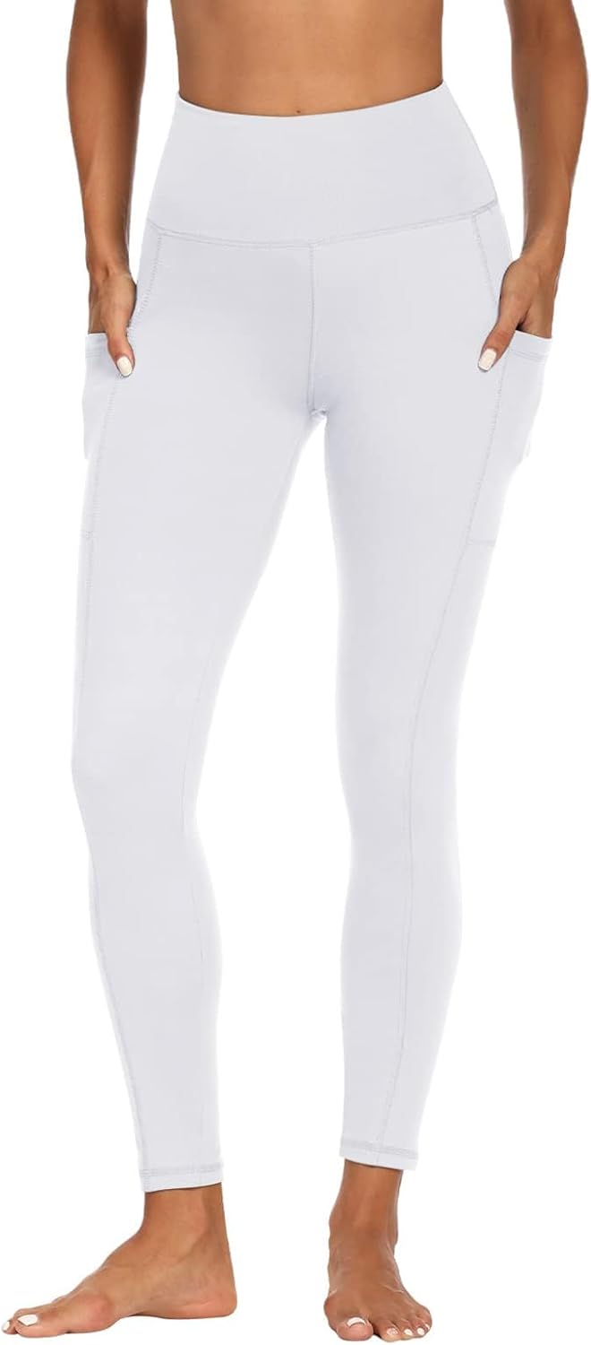 FOTOCITI Gym Leggings for Women with Pockets Black High Waisted Leggings Soft El...