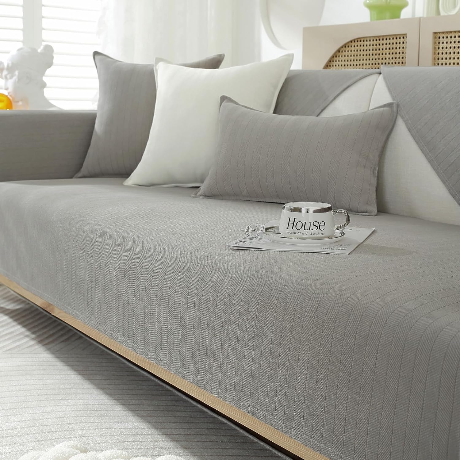 Soft Chenille Sofa Covers Washable - New Sofa Cushion Covers, Non-Slip Sofa Cove...