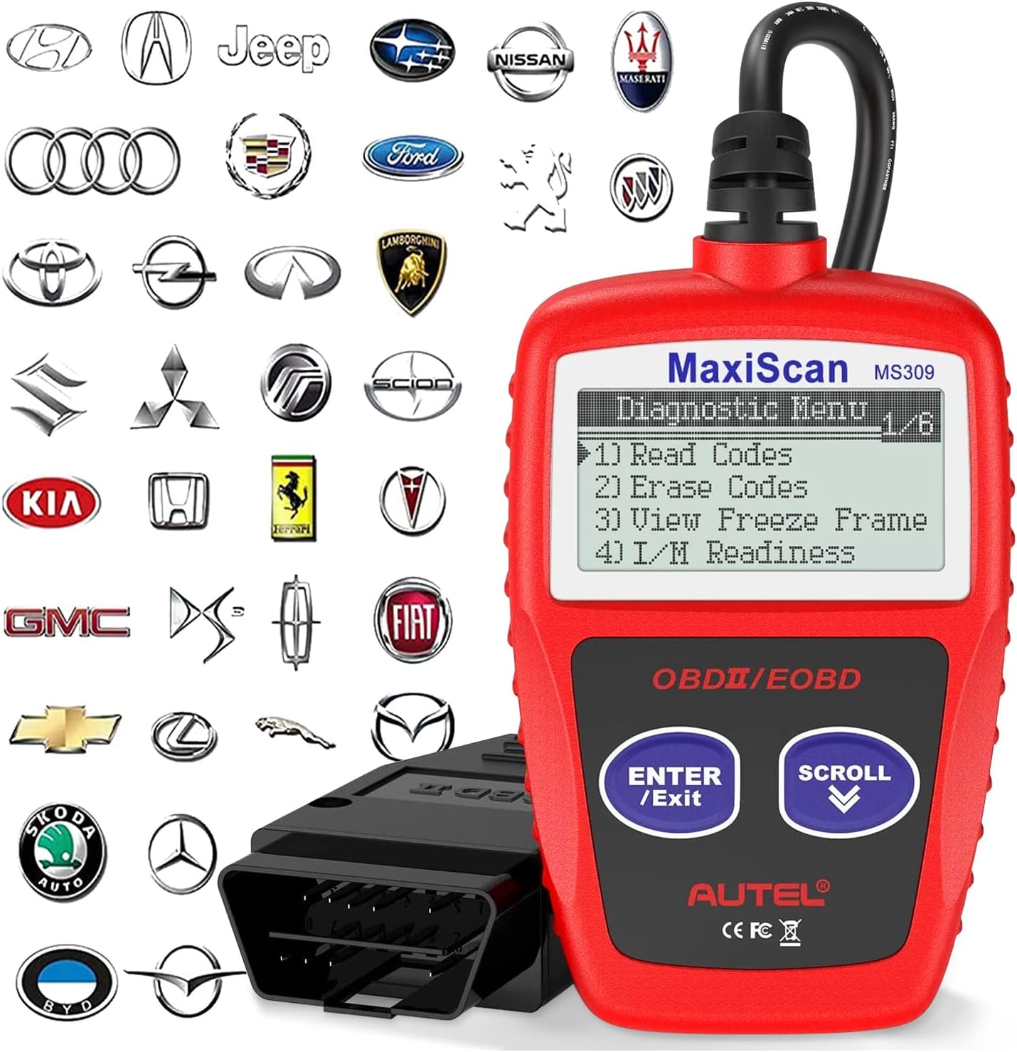Autel MaxiScan MS309 OBD2 Scanner Check Engine Fau...