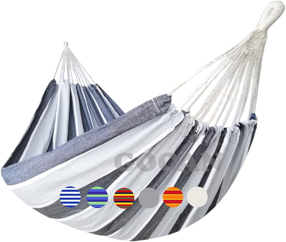 GOCAN Double Brazilian Hammock 2 Person Extra Large 220 x 150 cm Total Length 33...