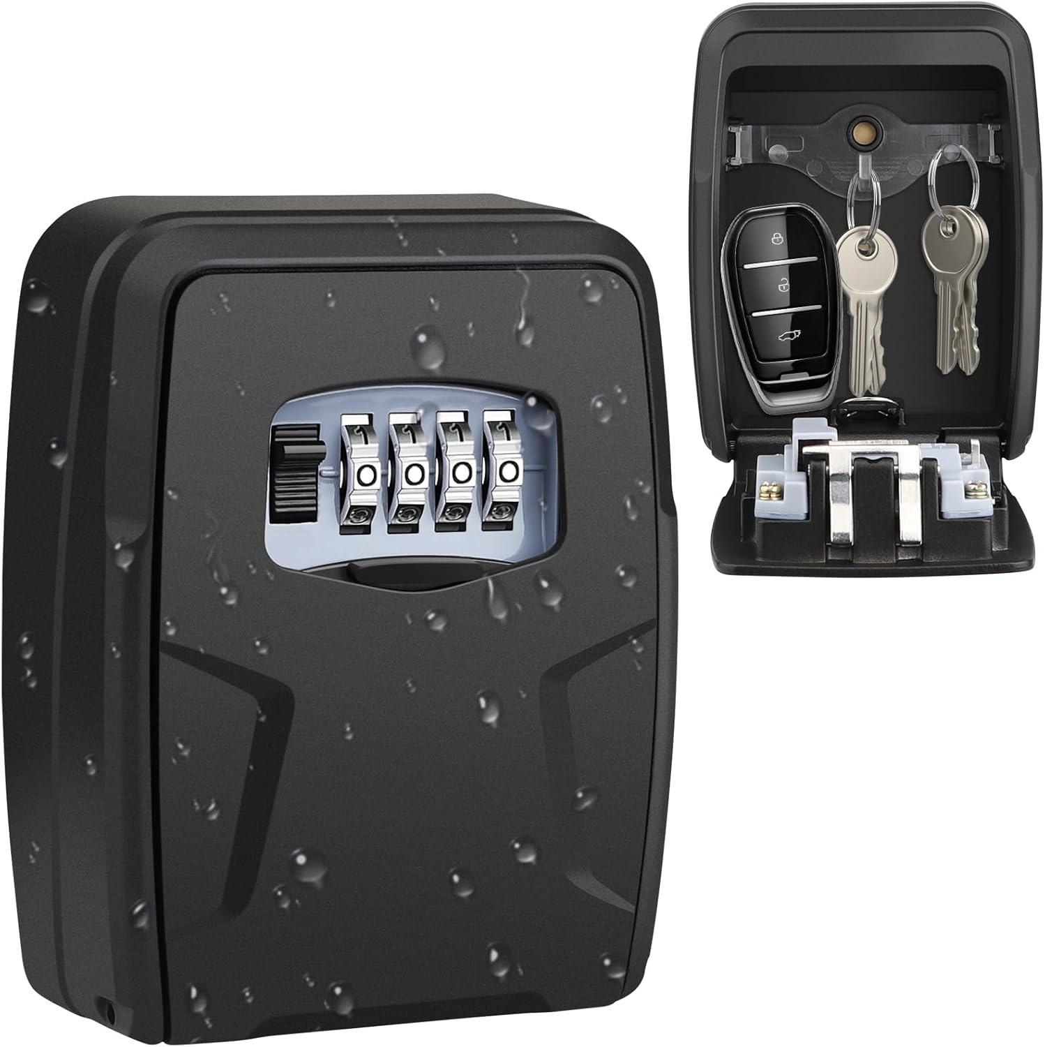 Diyife Large Key Boxes Wall Mounted, Key Lock Box Outdoor for 10 House Keys and...