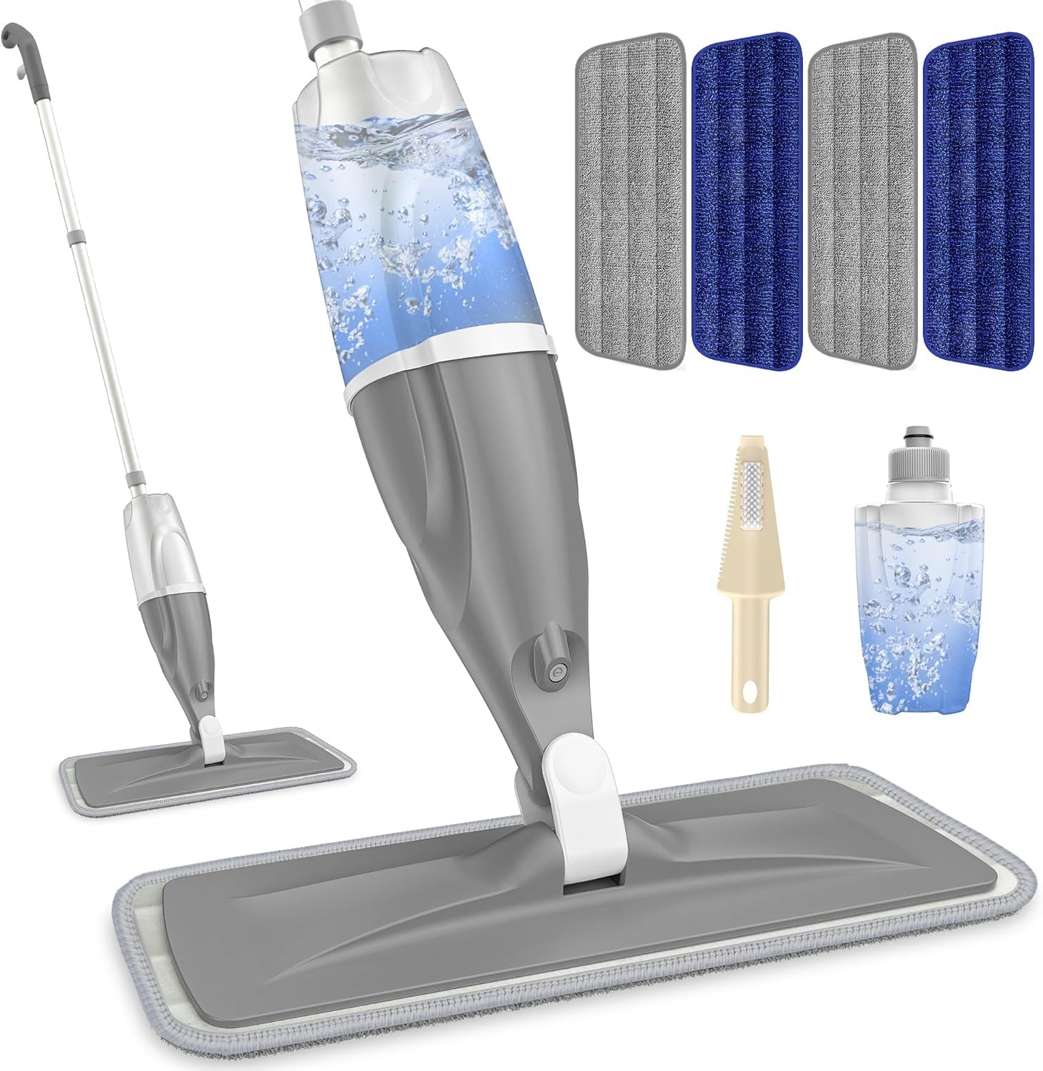 Spray Mops for Cleaning Floors, Papclean Microfibre Floor Mops Wooden Flat Mop W...