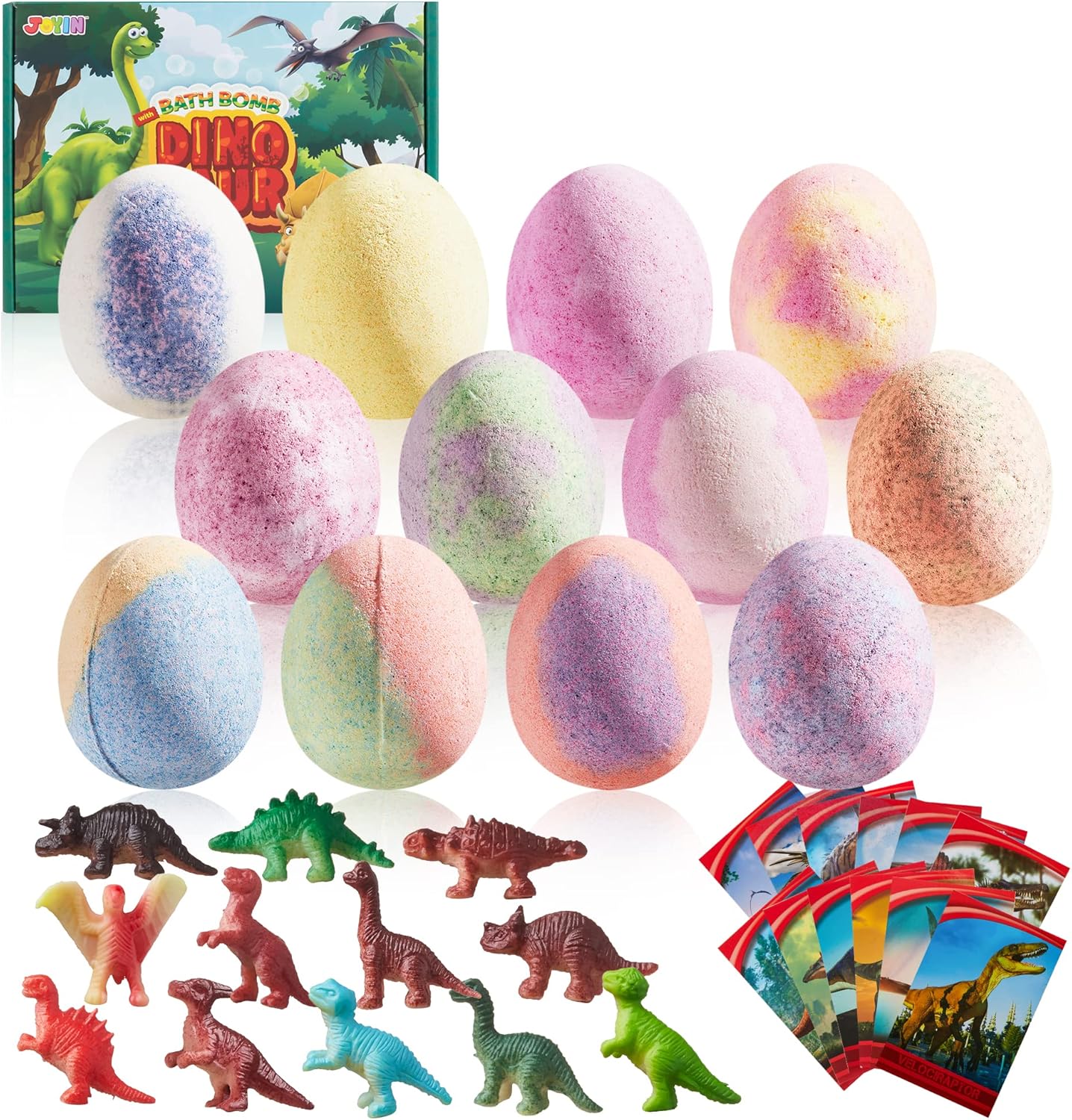 JOYIN 12 Pack Bath Bombs for Kids with Dinosaur Toys, Bubble Bath Bombs with Sur...