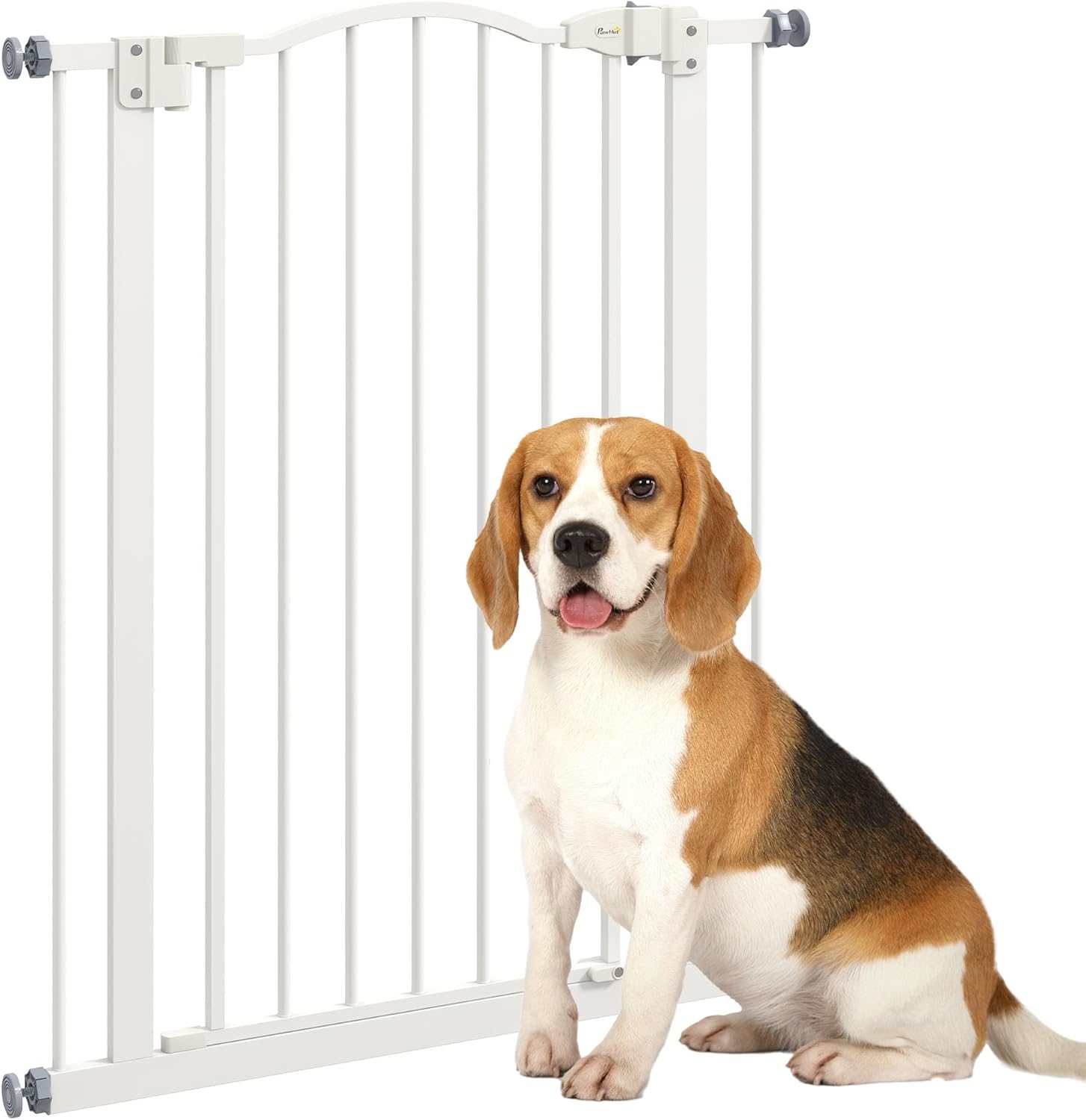 PawHut Pressure Fit Dog Stair Gate No Drilling Safety Gate Auto Close for Doorwa...