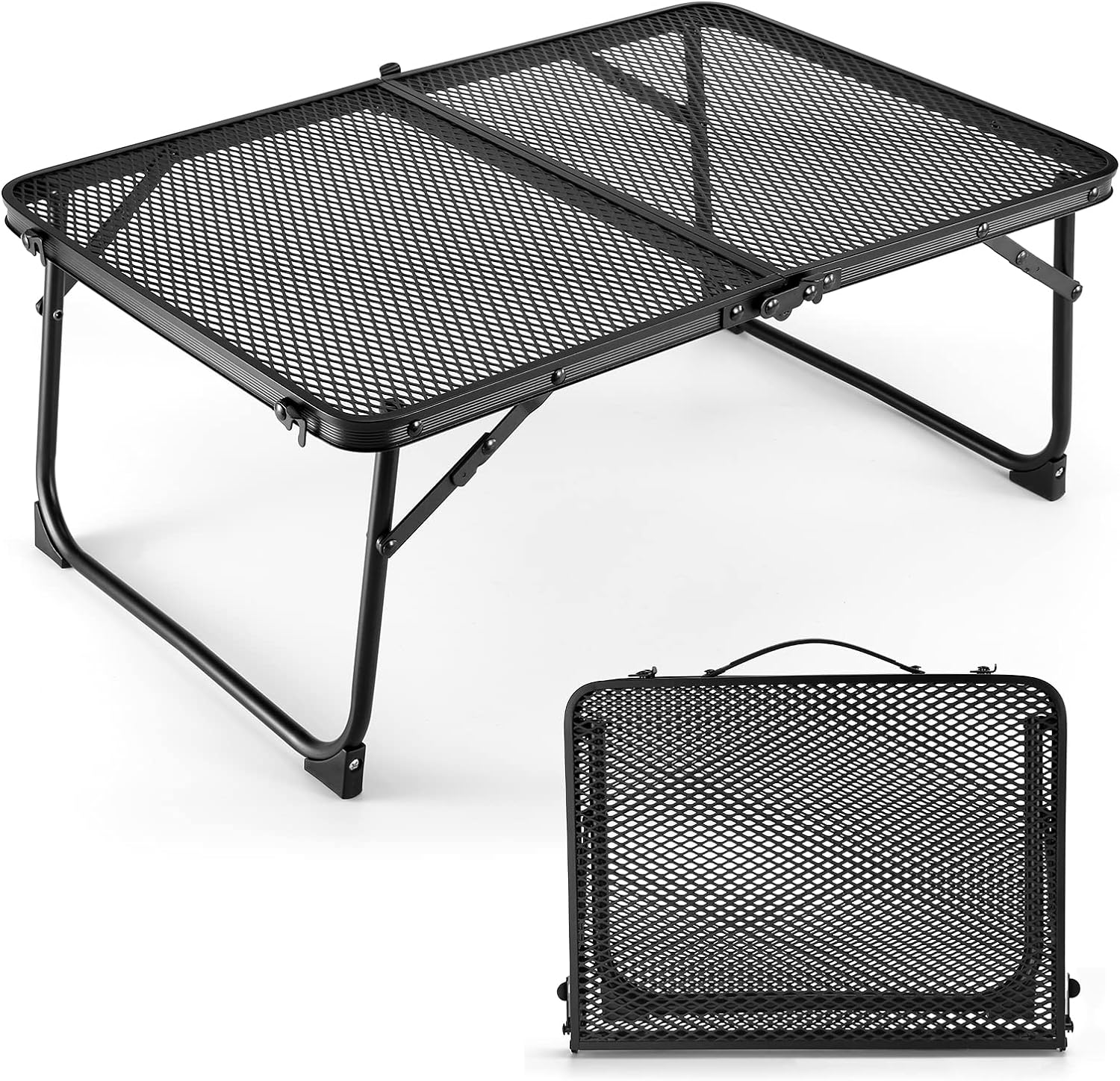 Odoland Portable Camping Table Ultralight Aluminum Folding Picnic Table Small Ca...
