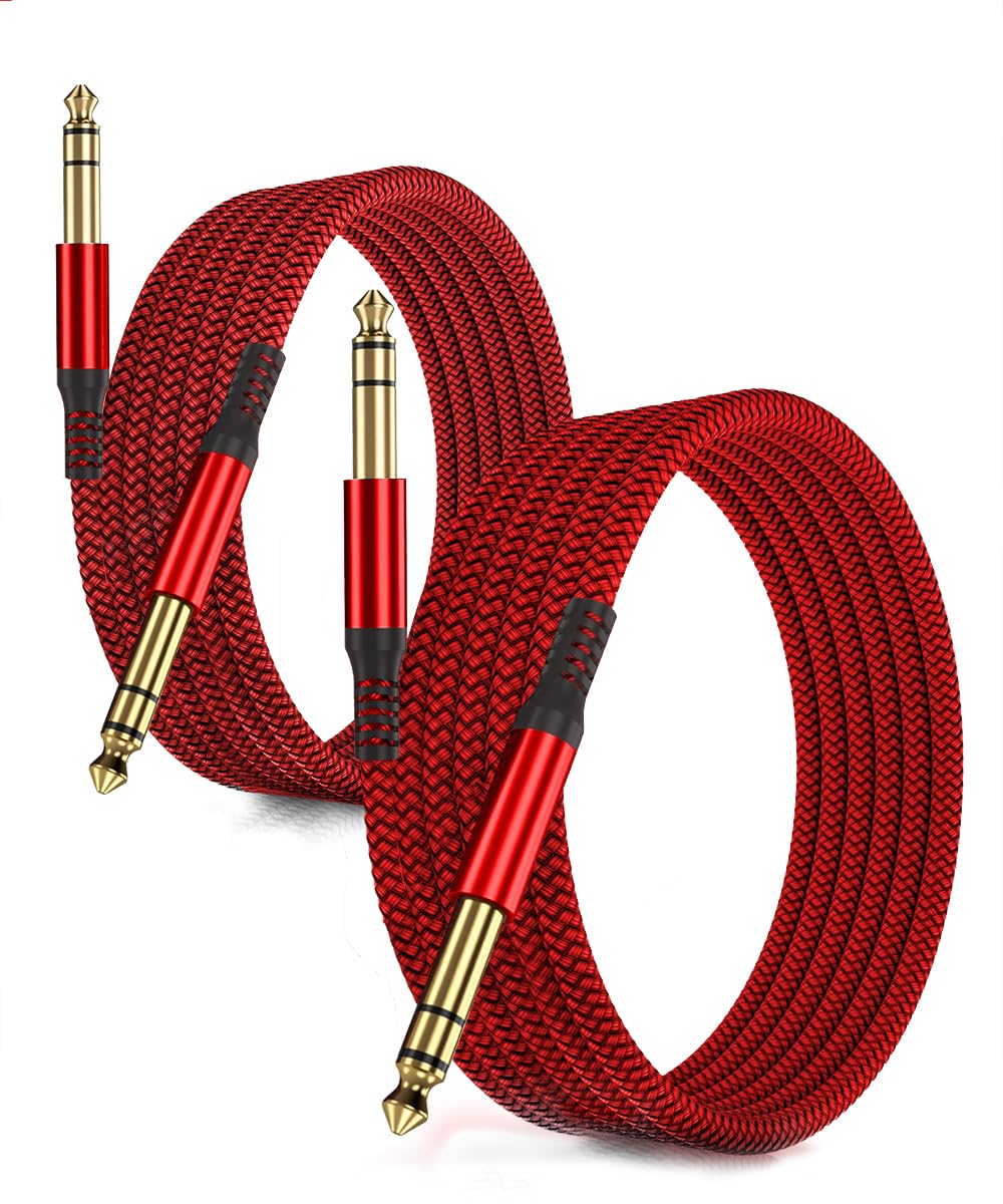 RUXELY 6.35mm TRS Instrument Cable 9M 2-Pack,Straight 1/4 Inch Male Jack Stereo...