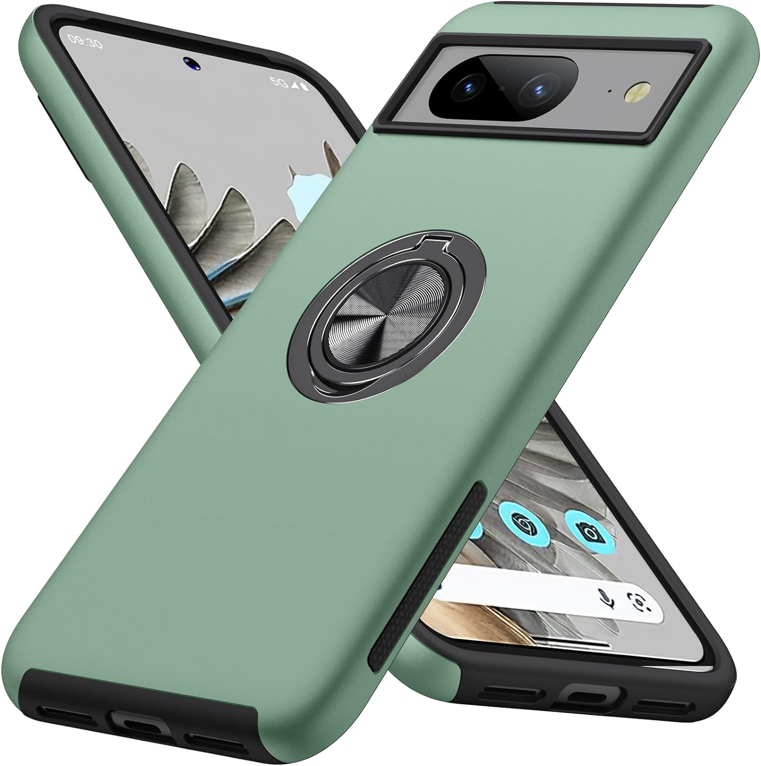AOUIA for Google Pixel 8 Case with Stand, 360° Rotating Metal Ring Holder Suppor...
