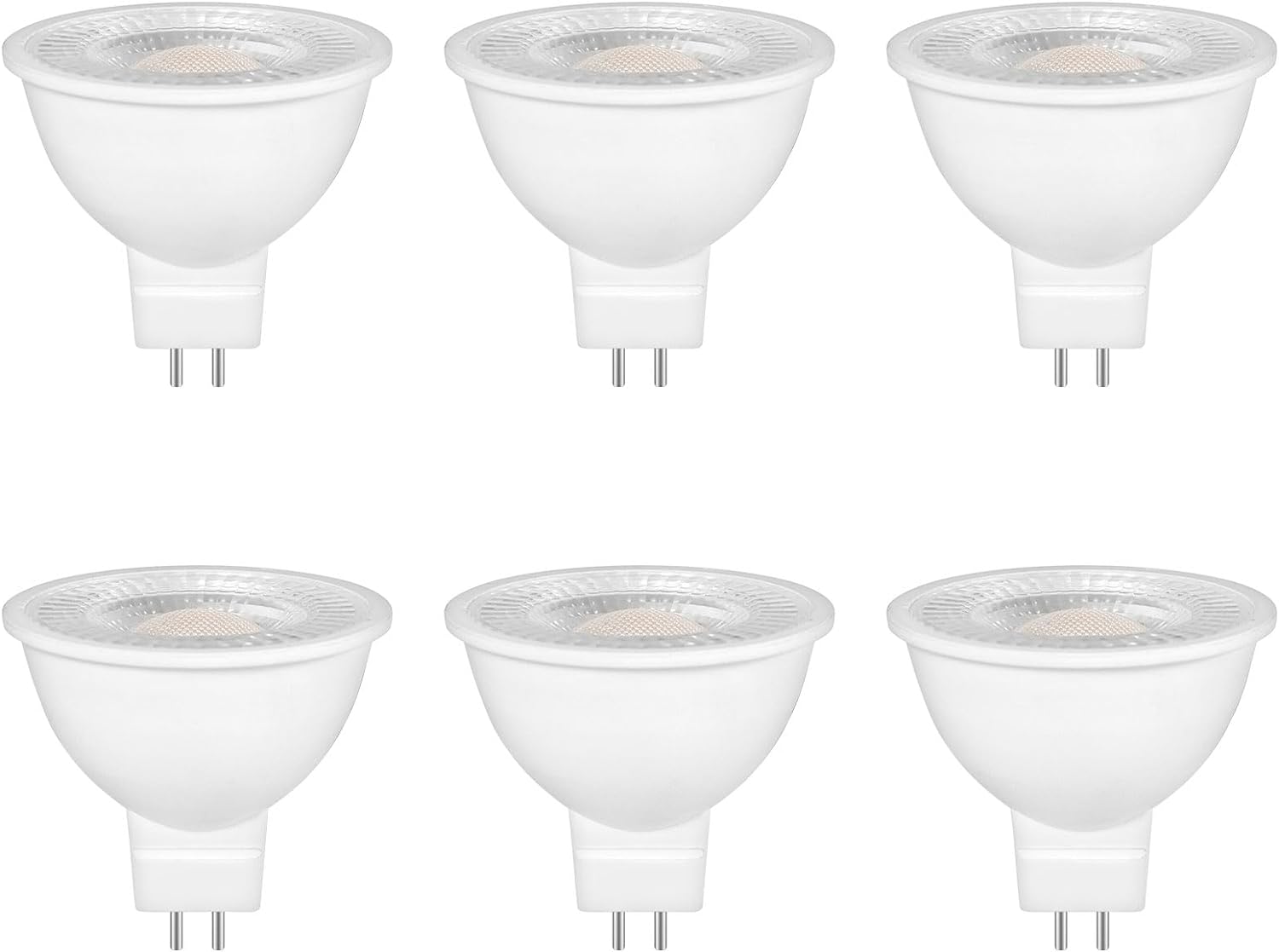 6 Pack MR16 GU5.3 LED 5W 12V Reflector Bulb, Warm White 2700K, Equivalent to 50W...