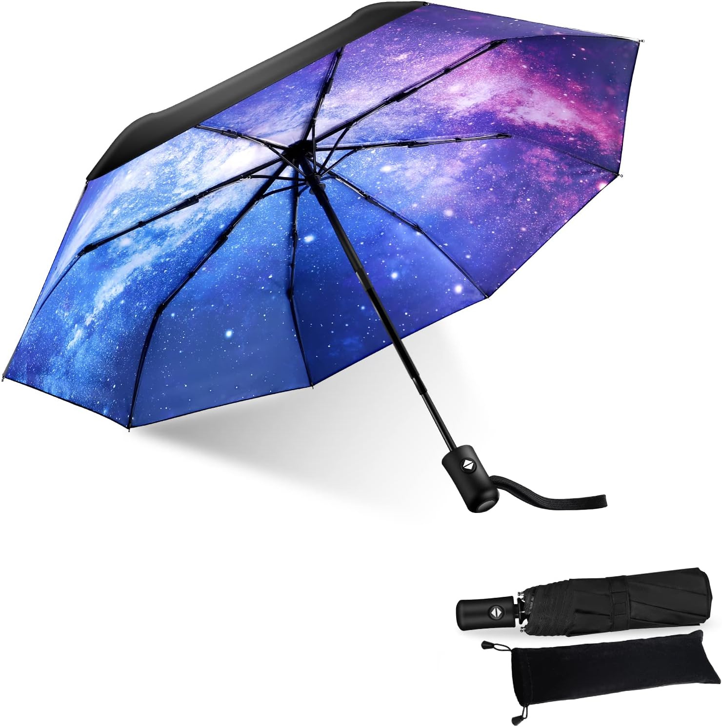 JIGUOOR Compact Travel Umbrella Windproof Strong UV Protection Umbrella for Wome...
