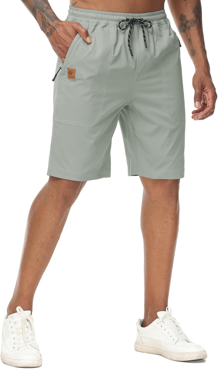 YuKaiChen Men's Shorts Classic Fit Twill Summers Casual Shorts with Zip Pockets...