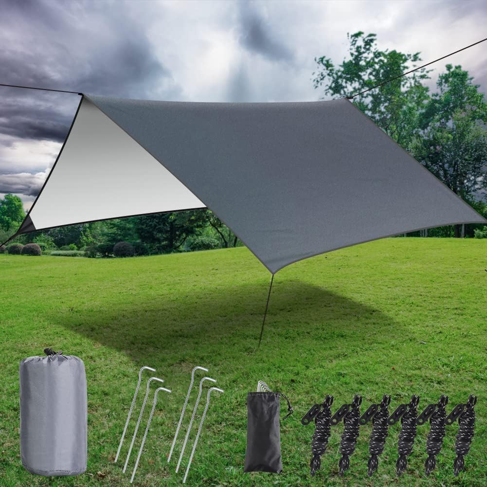 Hammock Rain Fly Tent Tarp,GINTOGE Multifunctional Waterproof Camping Shelter, 3...
