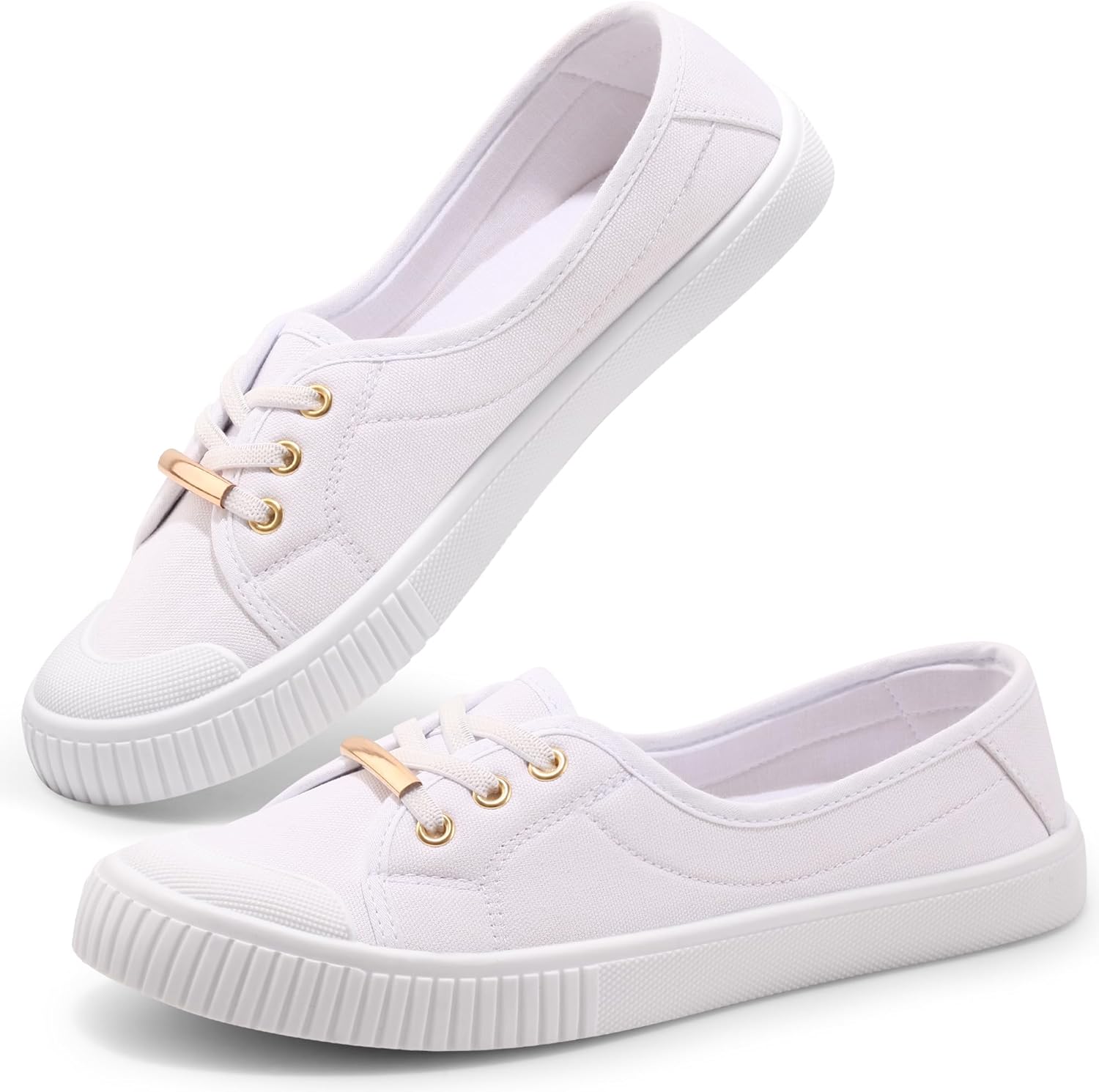 Harvest Land Womens Canvas Shoes Ladies Fashion Plimsolls Soft Trainers Low Top...