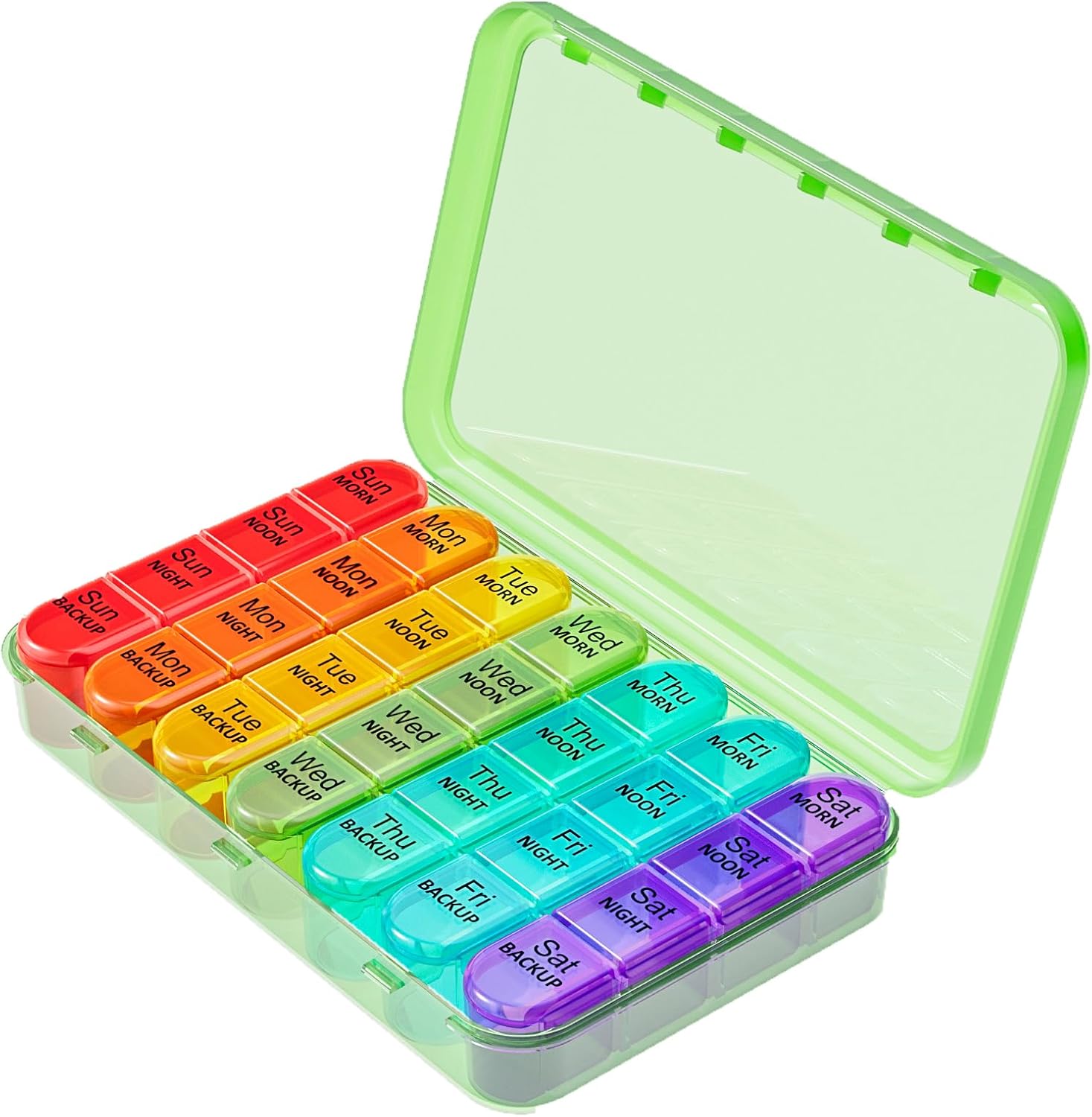 Pill Box 4 Times a Day, 7 Days Pill Organiser Box with 28 Compartments, Weekly P...