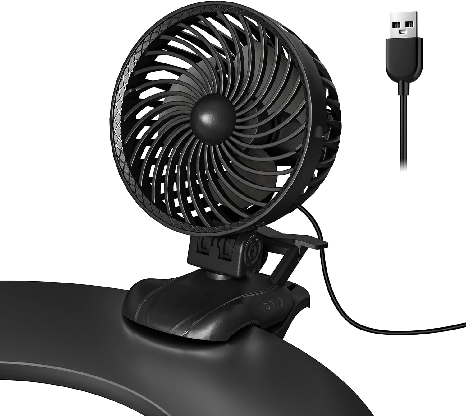OUILA Clip on Fan, USB Pram Fan Quiet 5V/1A Mini Cooling Clip Fan Stepless Speed...