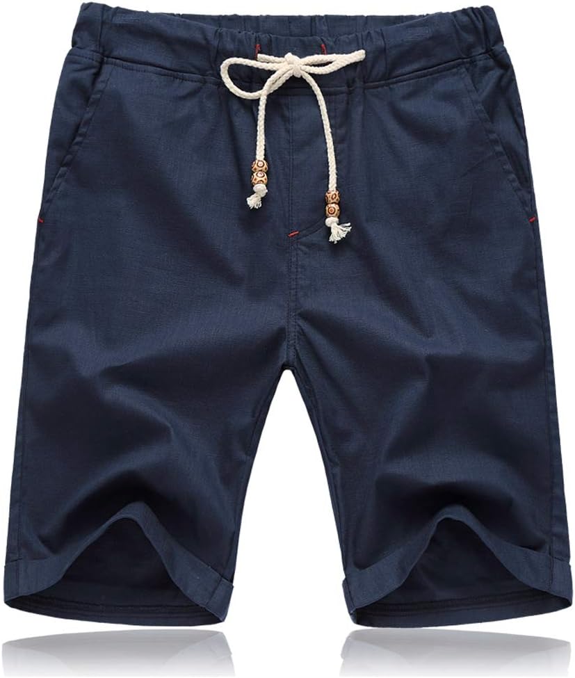 Tansozer Mens Summer Casual Shorts with Pockets Elasticated Waist S Blue