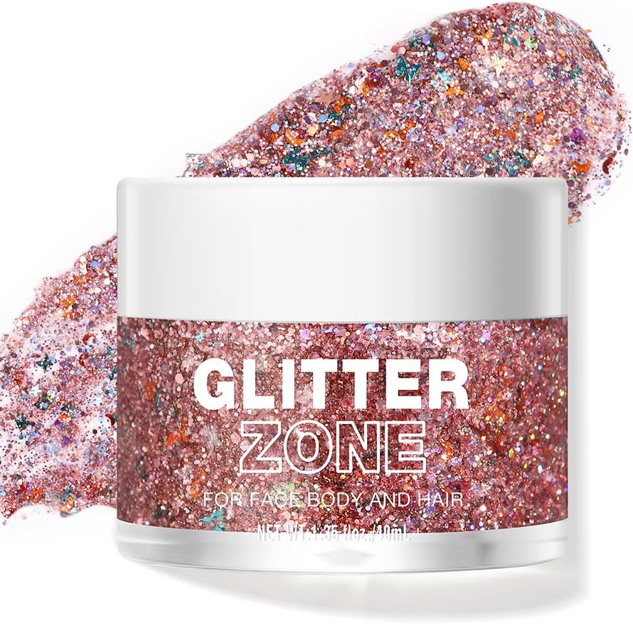 LANGMANNI Holographic Body Glitter Gel for Body, Face, Hair and Lip.Color Changi...