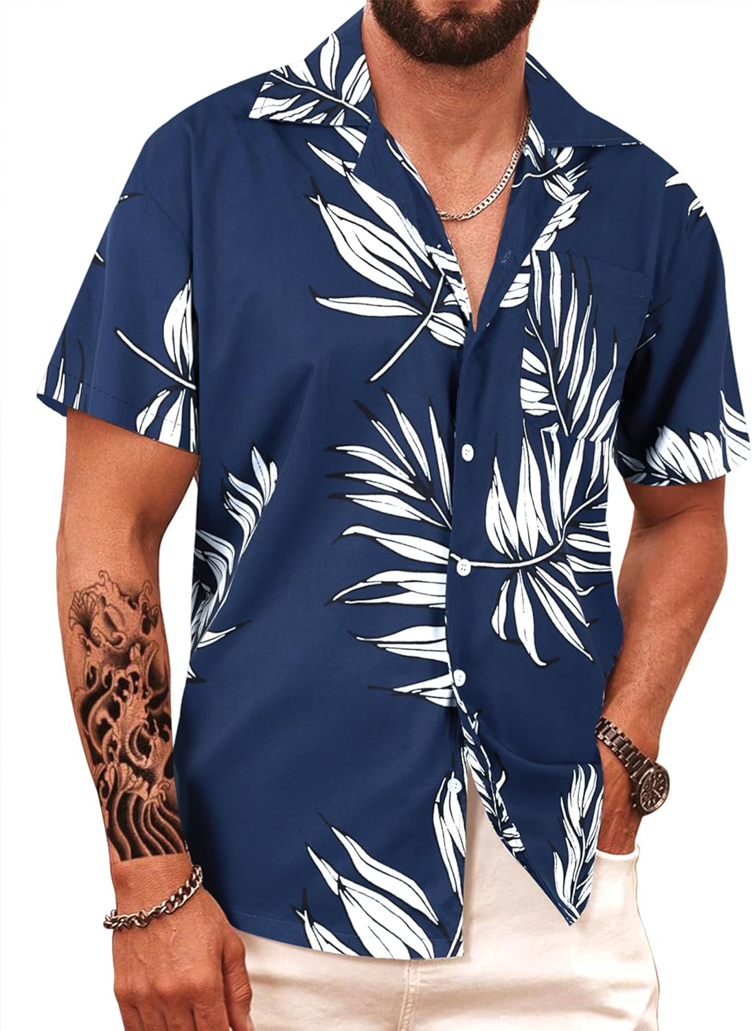 APTRO Men's Hawaiian Shirt Short Sleeved Shirt Summer Floral Beach Aloha Funky P...