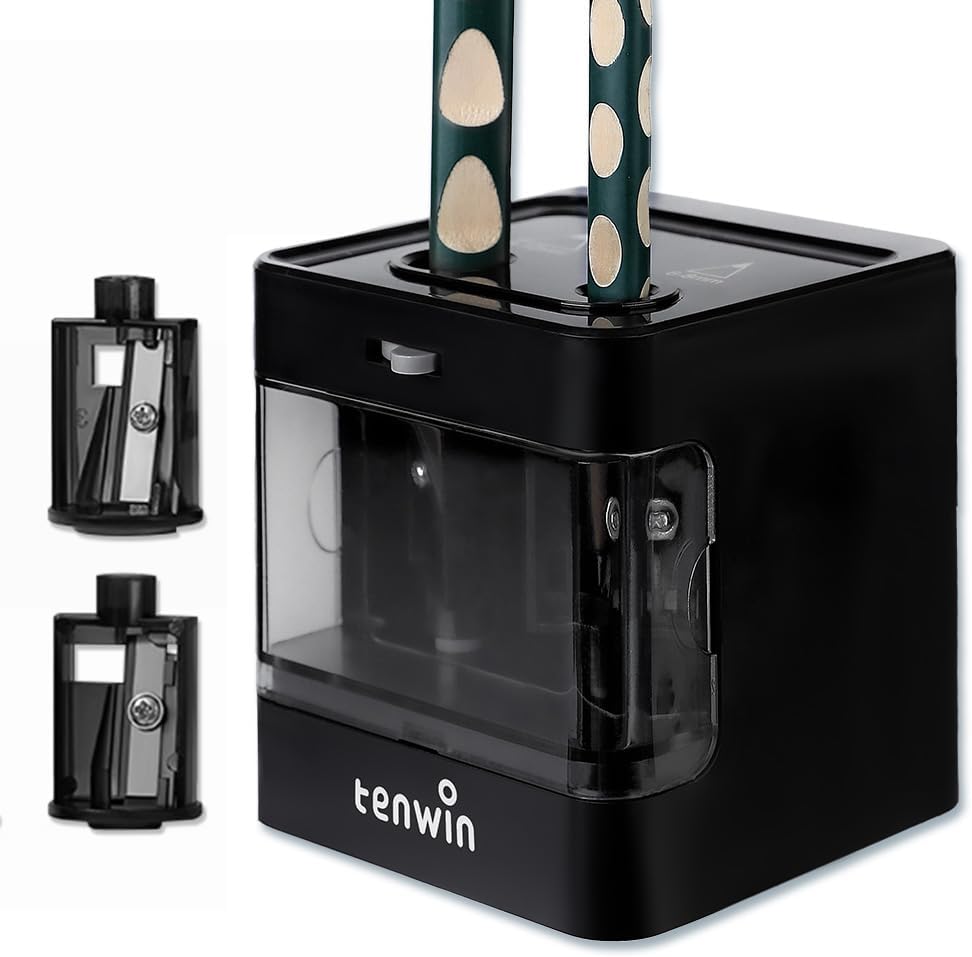 tenwin Electric Pencil Sharpener,Dual Power Supply, Suitable for Portable Pencil...