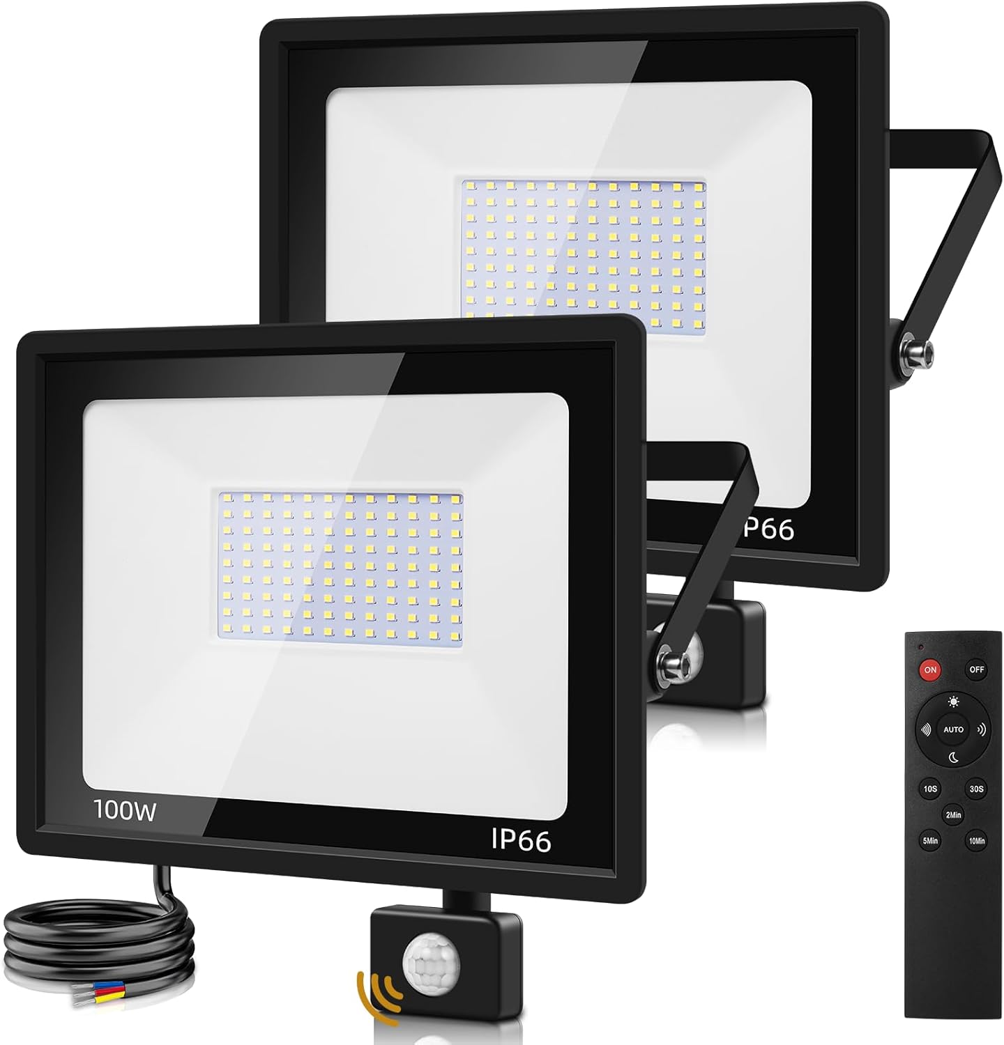 Ankishi Security Lights Outdoor Motion Sensor 100W, 2 Pack Pir Light Outdoor Day...
