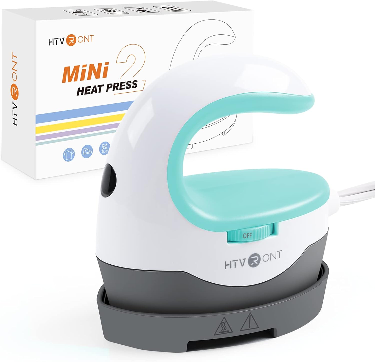 HTVRONT Mini Heat Press Machine, Small Heat Press Portable Iron Press Machine fo...