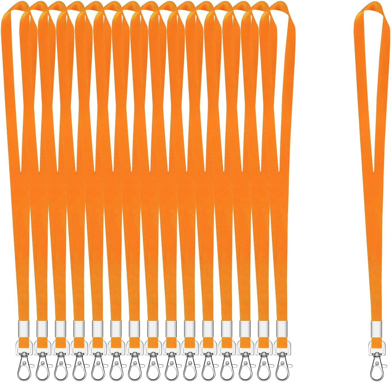 XHDA 50PCS Orange Lanyards for Neck, Lanyards for ID Badge, Lanyard with Metal S...