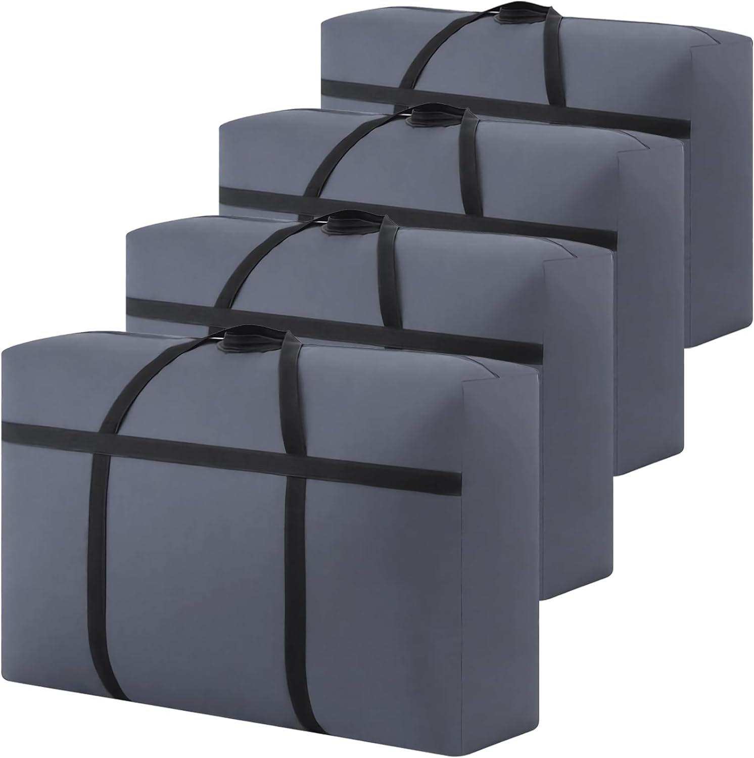 4 Pack 100L Large Clothes Storage Bag with Zips Extra Strong 600D Oxford Fabric...