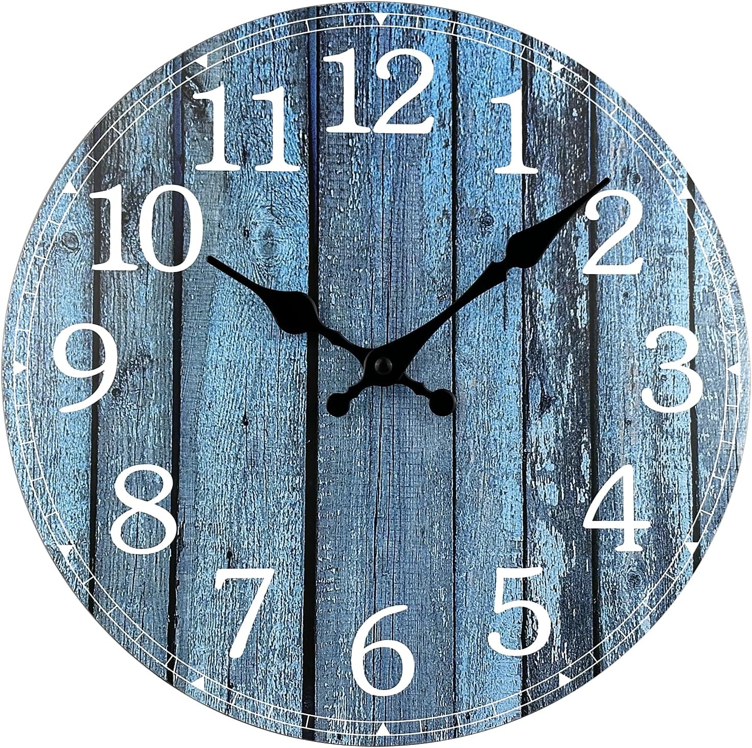 Plumeet Wall Clock, 12'' Frameless Wooden Wall Clocks with Silent Quartz Movemen...