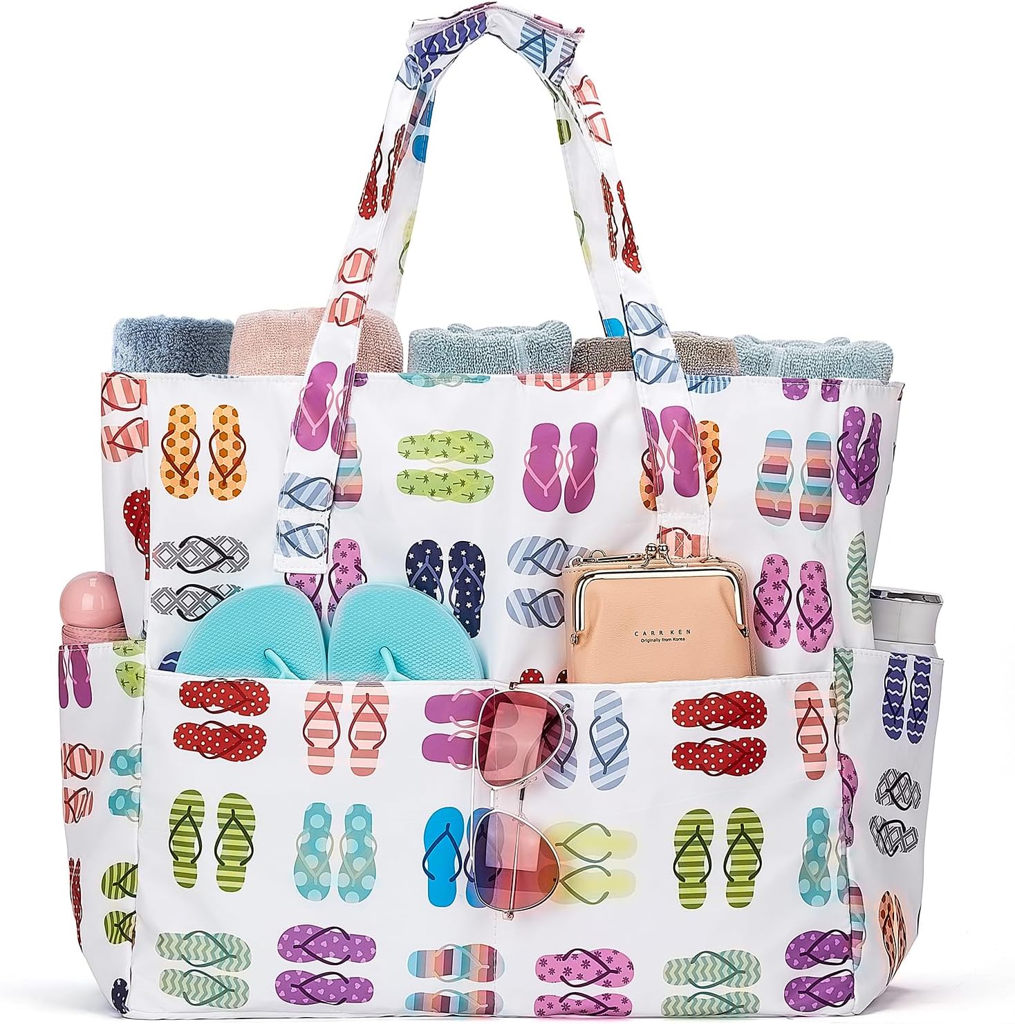 BISON SPIRIT Beach Bag Womens Waterproof Lightweight Shoulder Bag With Zipper fo...