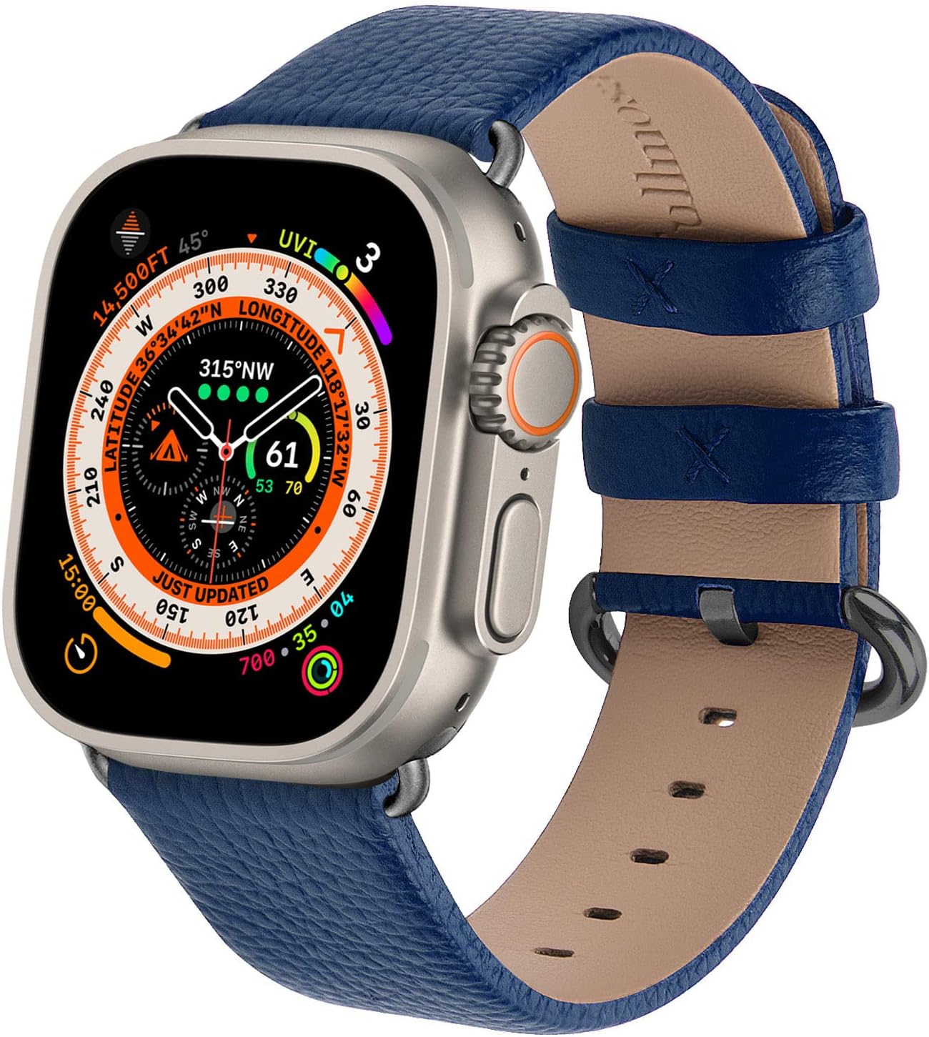 Fullmosa Leather Strap Compatible with Apple Watch Strap 44/42/45/49mm 38/40/41m...