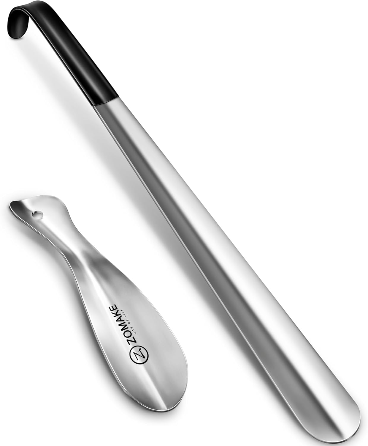 ZOMAKE Metal Shoe Horn 2Pcs,16.5 inches Shoehorn Long Handled Lazy Shoe Helper,E...