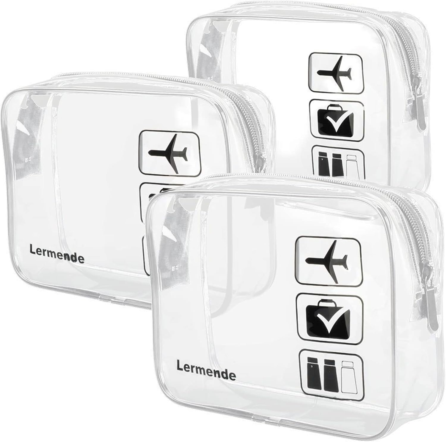 3pcs Lermende Airport Clear Bag for Travel, Portable Waterproof Travel Essential...